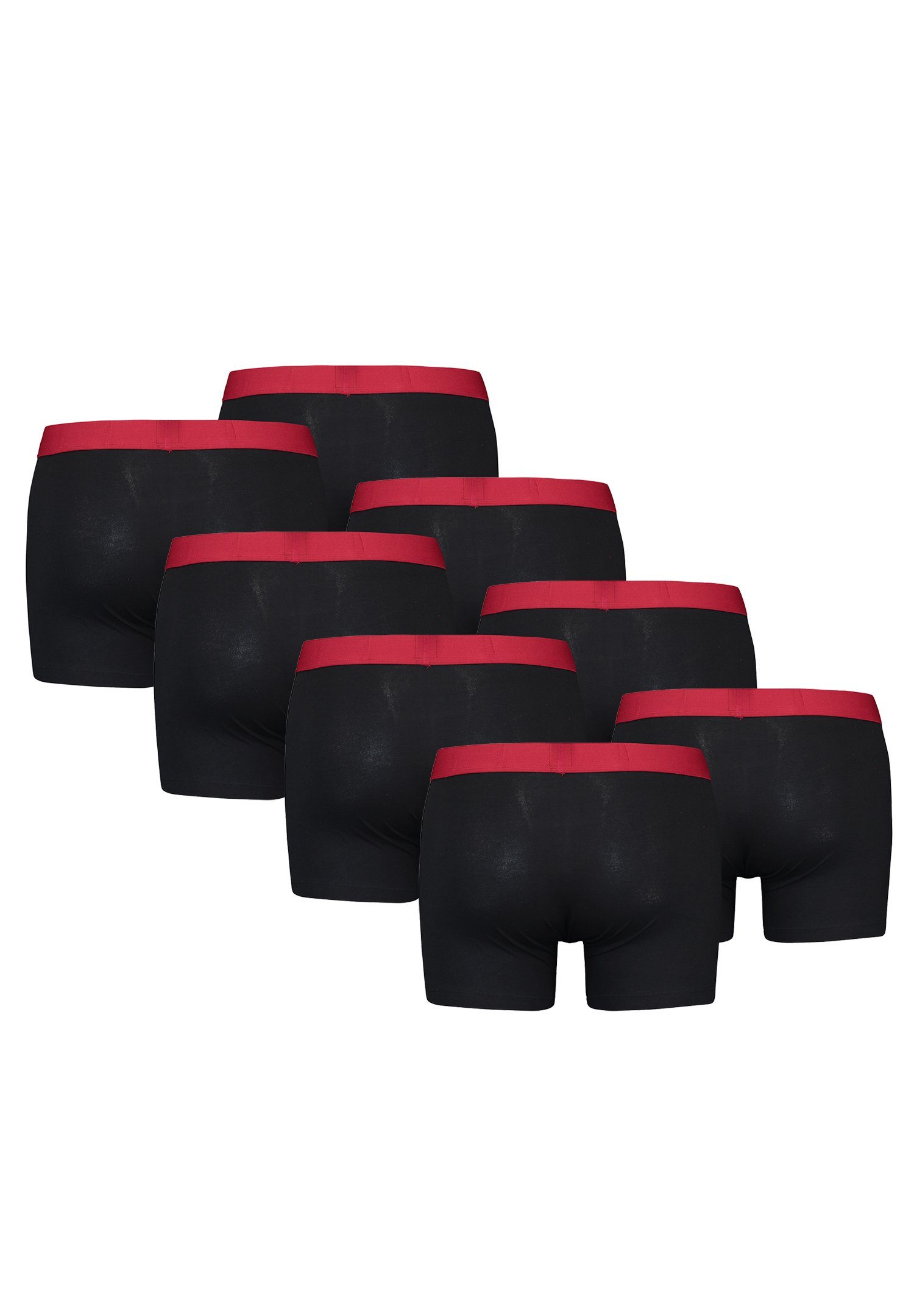 Levi's® Boxershorts MEN SOLID BASIC ORGANIC Black/Red CO BOXER BRIEF 8er-Pack) Pack 8-St., (Set, 8er