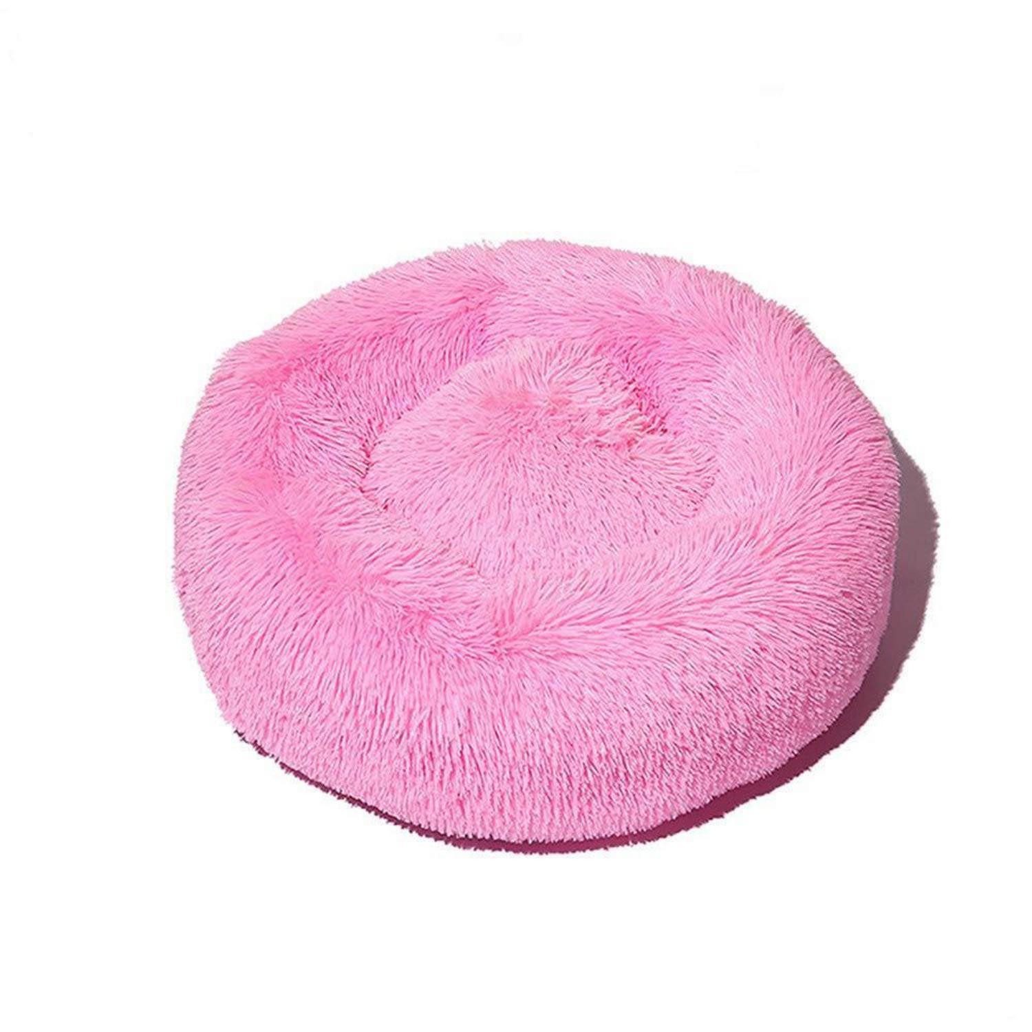 LuxusKollektion Hundebett Hundebett rund Plüsch 80CM Rosa