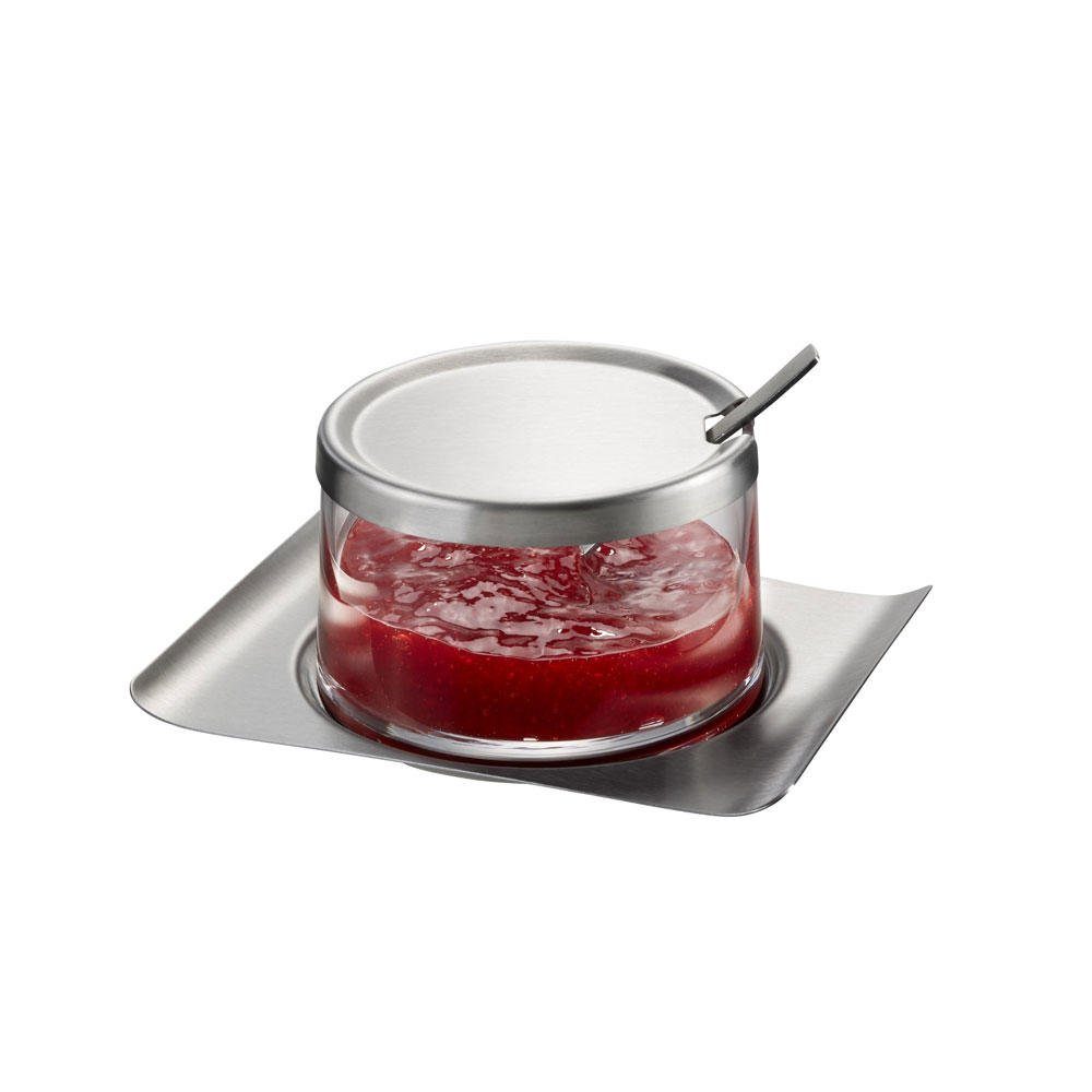 GEFU Marmeladenglas Brunch mit Löffel Glas, Edelstahl, (1-tlg)