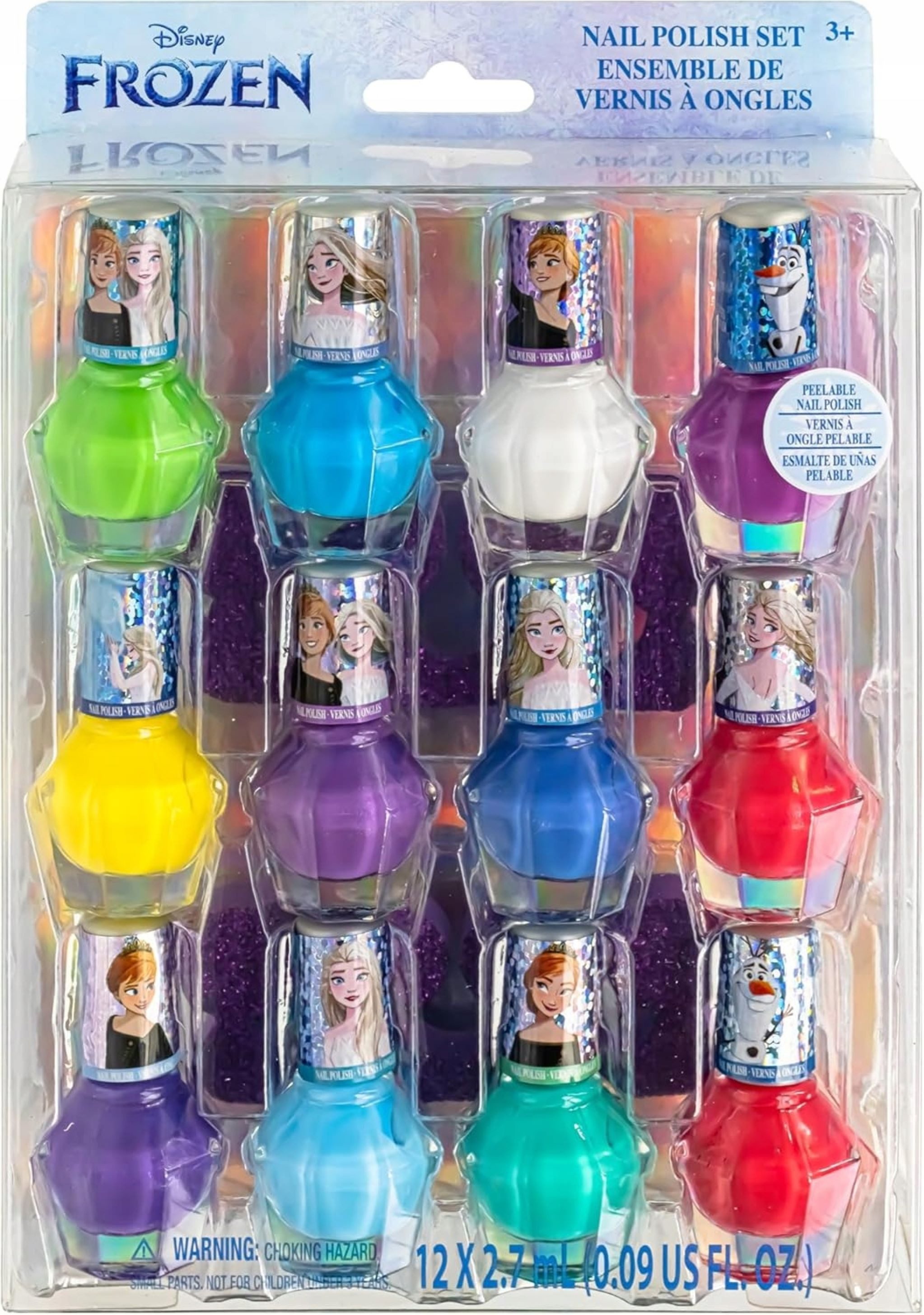 Disney Frozen Nagellack Frozen – Mega Nagellack-Set für Kinder – 12 Farben + Zubehör!, 12-tlg.