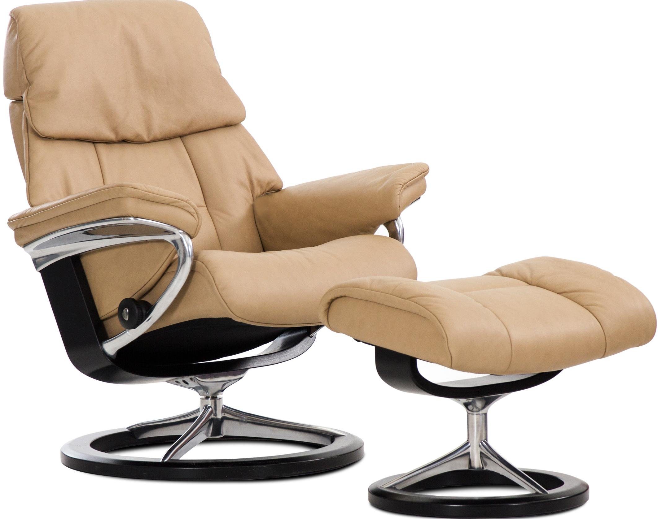 Stressless® Relaxsessel Ruby (Set, Relaxsessel mit Hocker), mit Signature Base, Größe L, Gestell Eiche, Wenge, Braun & Schwarz