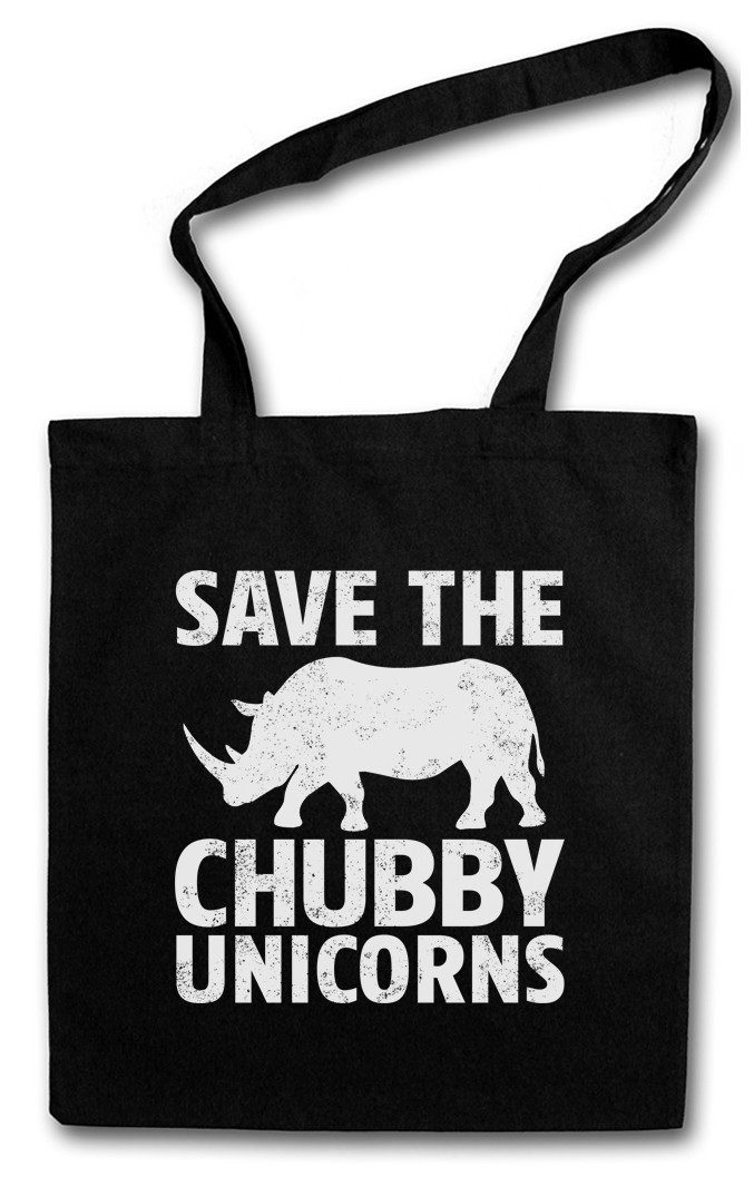 Urban Backwoods Beuteltasche Save The Chubby Unicorns Stofftasche Nashorn Einhorn Rhino Rainbow (1-tlg), Regenbogen The Last Rockabella