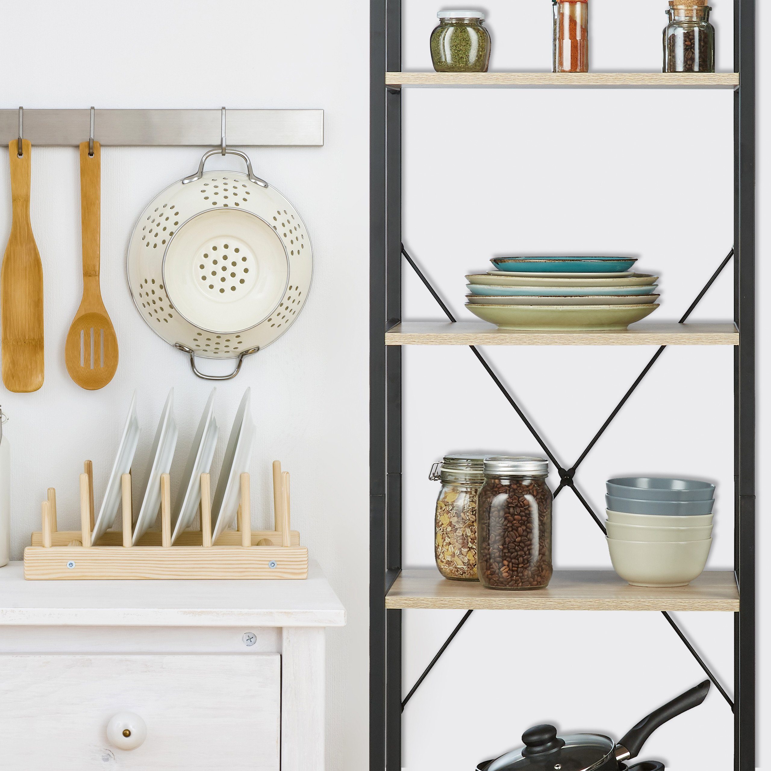 relaxdays Standregal Industrial mit 6 Etage günstig online kaufen