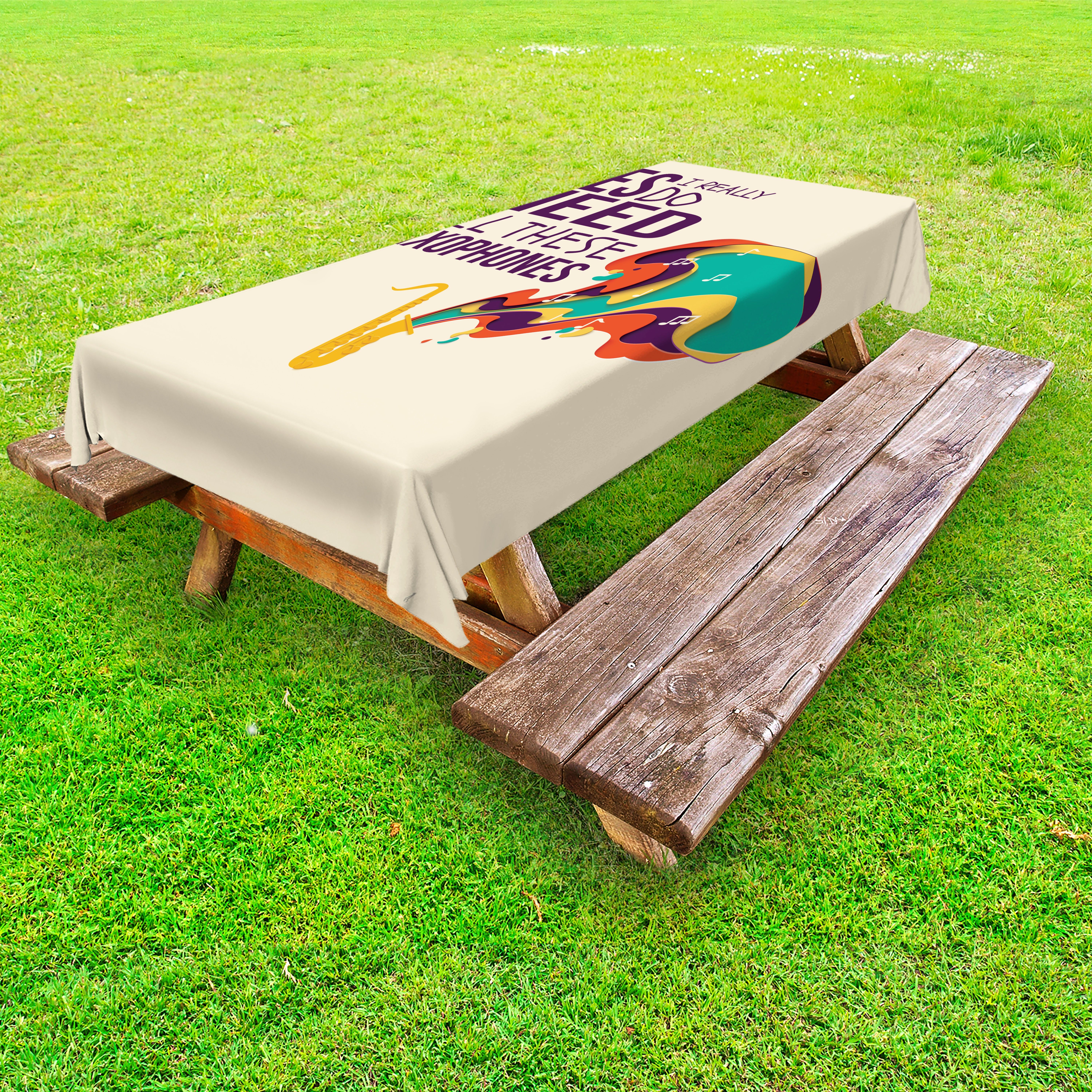 Abakuhaus Tischdecke dekorative waschbare Picknick-Tischdecke, Sprichwort Tauchen Sie Ein İn Rhythm