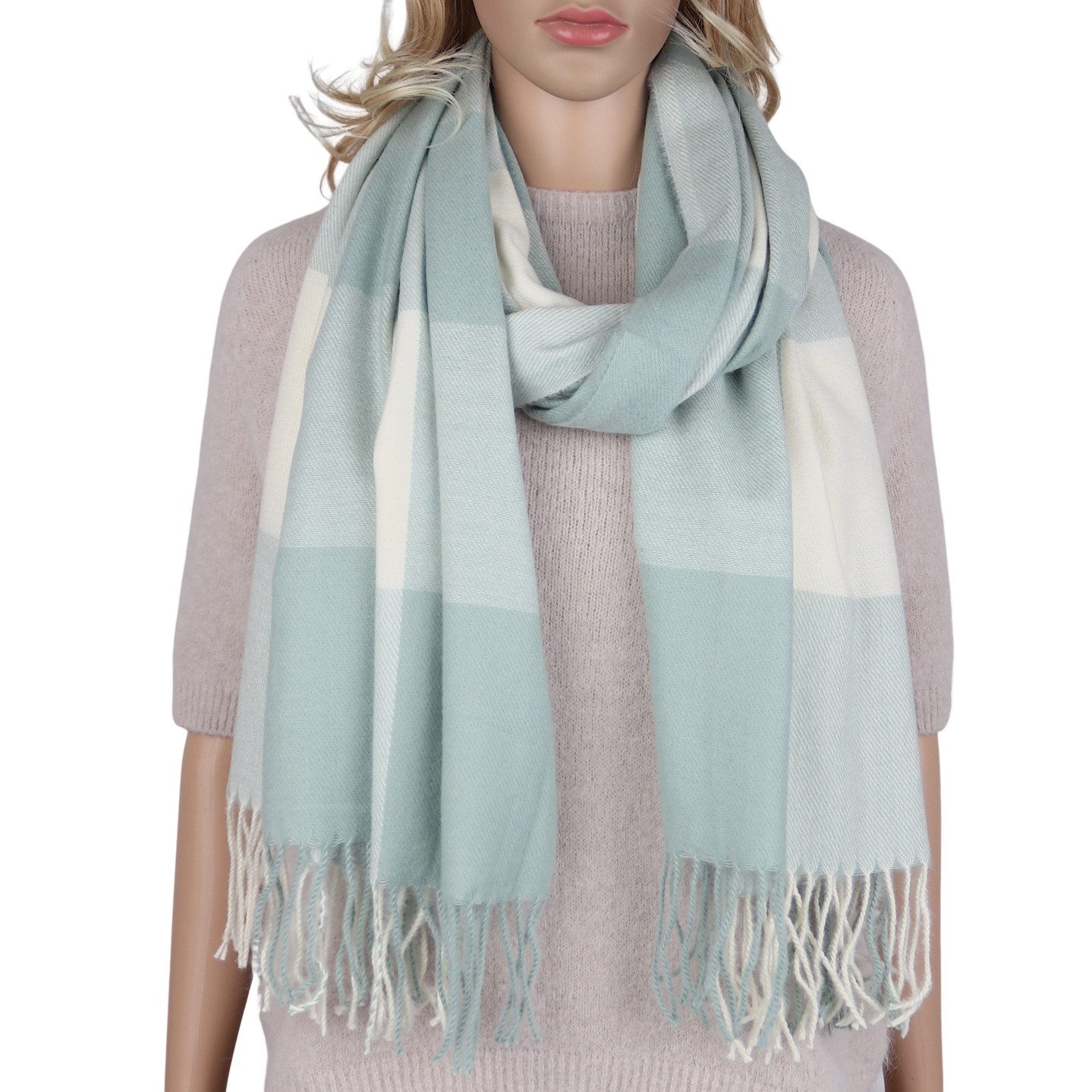 MIRROSI Modeschal weicher und warmer karierter Schal mit Fransen, 70x180cm, günstig online kaufen