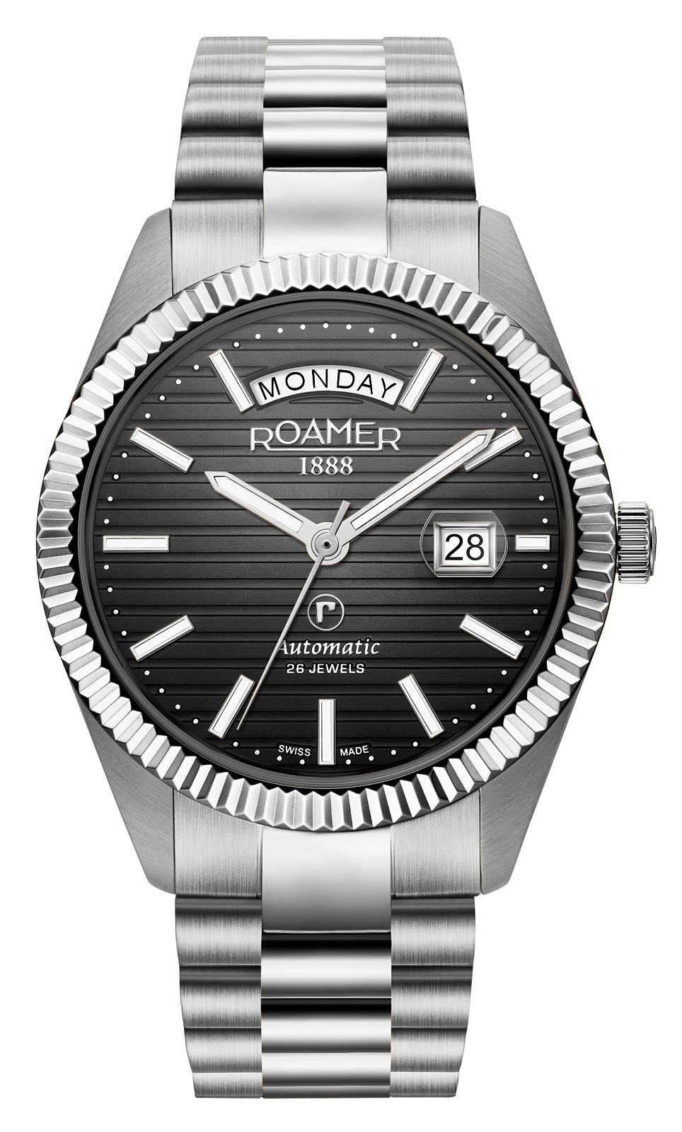 Roamer Schweizer Uhr Primeline Daydate II 981666 41 85 50 Automatik | Schweizer Uhren