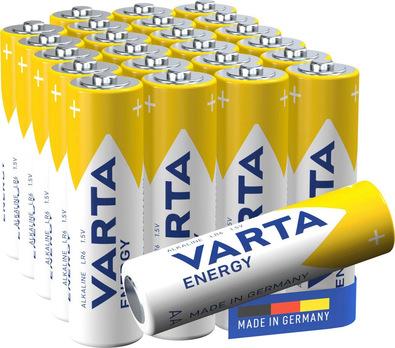 VARTA 24 Stck. Energy AA Mignon LR6 Batterie, LR06 (24 St), ideal für Spielzeug Taschenlampe und andere batteriebetriebene Geräte