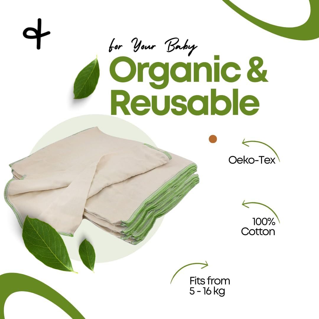 avo+cado Stoffwindeln avo + cado Baumwolle Prefolds Gr. 2 - 10 Stück Stoffwindeln