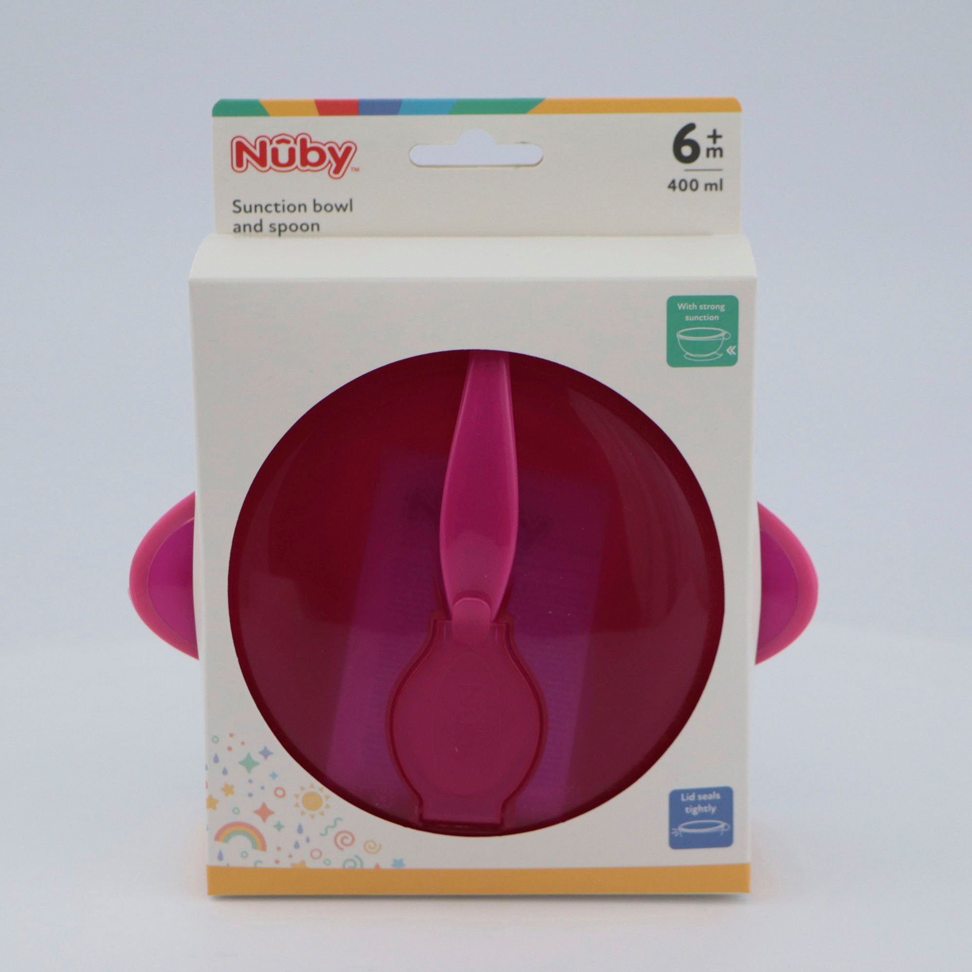 Nuby Esslernschale Breischale mit pink, Polypropylen, inklusive Löffel Saugfuss