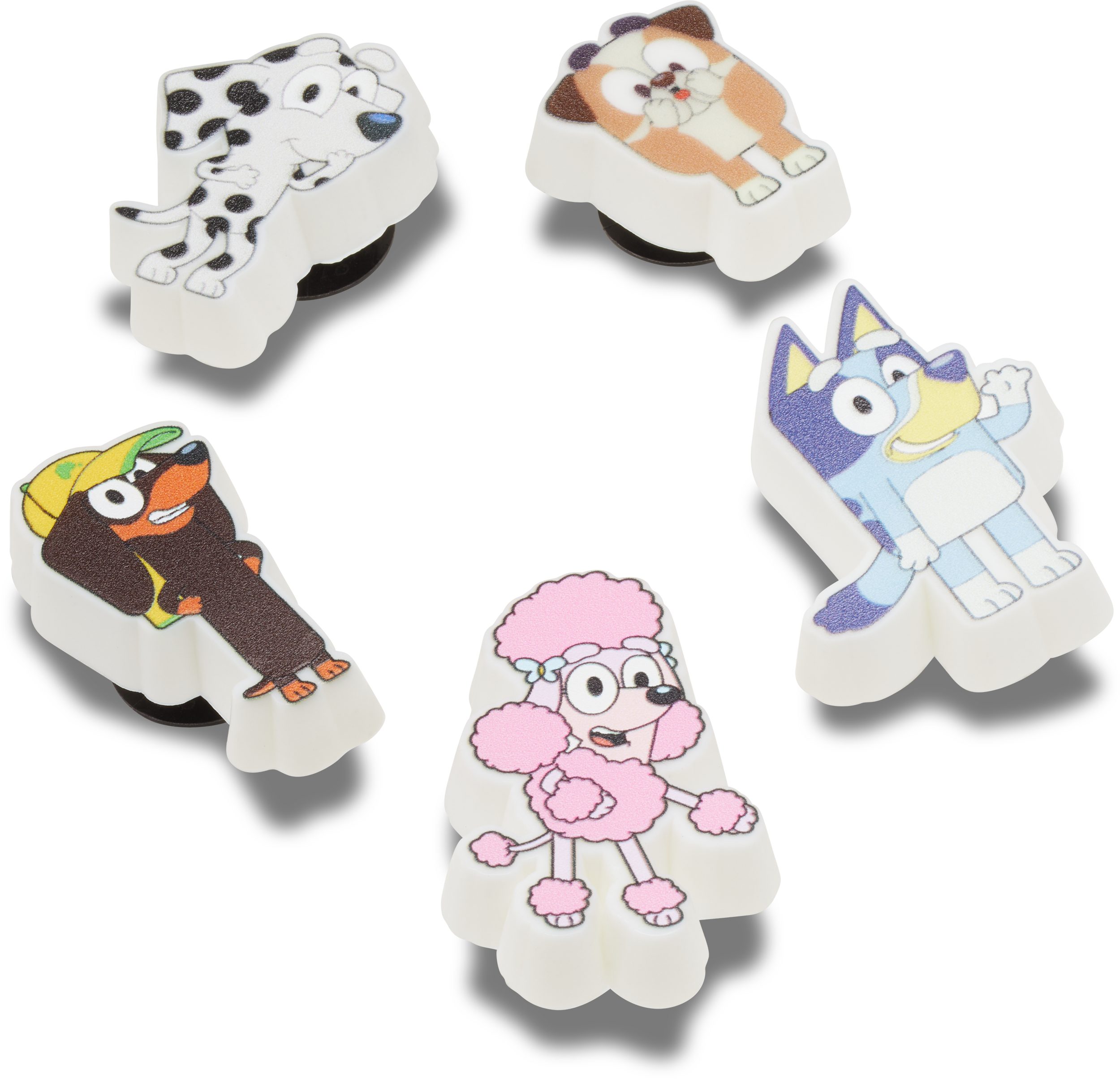 Crocs Schuhanstecker Jibbitz™ Bluey (Set, 5-tlg., Kein Spielzeug. Nicht für Kinder unter 3 Jahren geeignet), Bluey Motive zum Anstecken, Charm, Anstecker für Crocs Schuhe