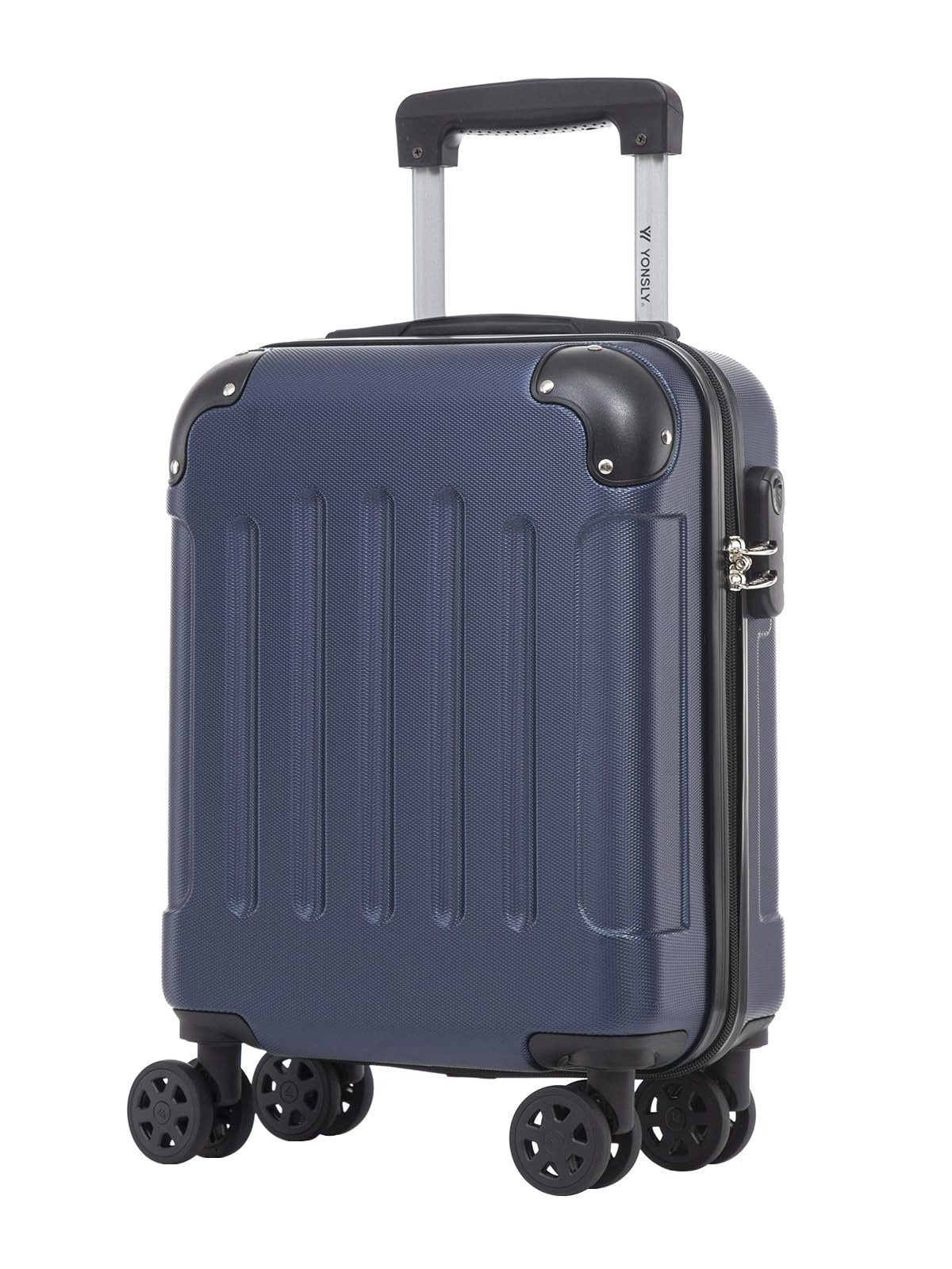 YONSLY Hartschalen-Trolley Hartschalen-Reisekoffer Trolley für Kurztrip und Urlaubsreisen, 4 Rollen, mit Zahlenschloss, ABS-Schale und weichem Gummigriff für Tragekomfort von YONSLY