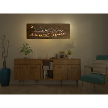 WohndesignPlus LED-Bild LED-Wandbild "Wald und Berge" 120cm x 40cm mit 230V, Natur, DIMMBAR! Viele Größen und verschiedene Dekore sind möglich.