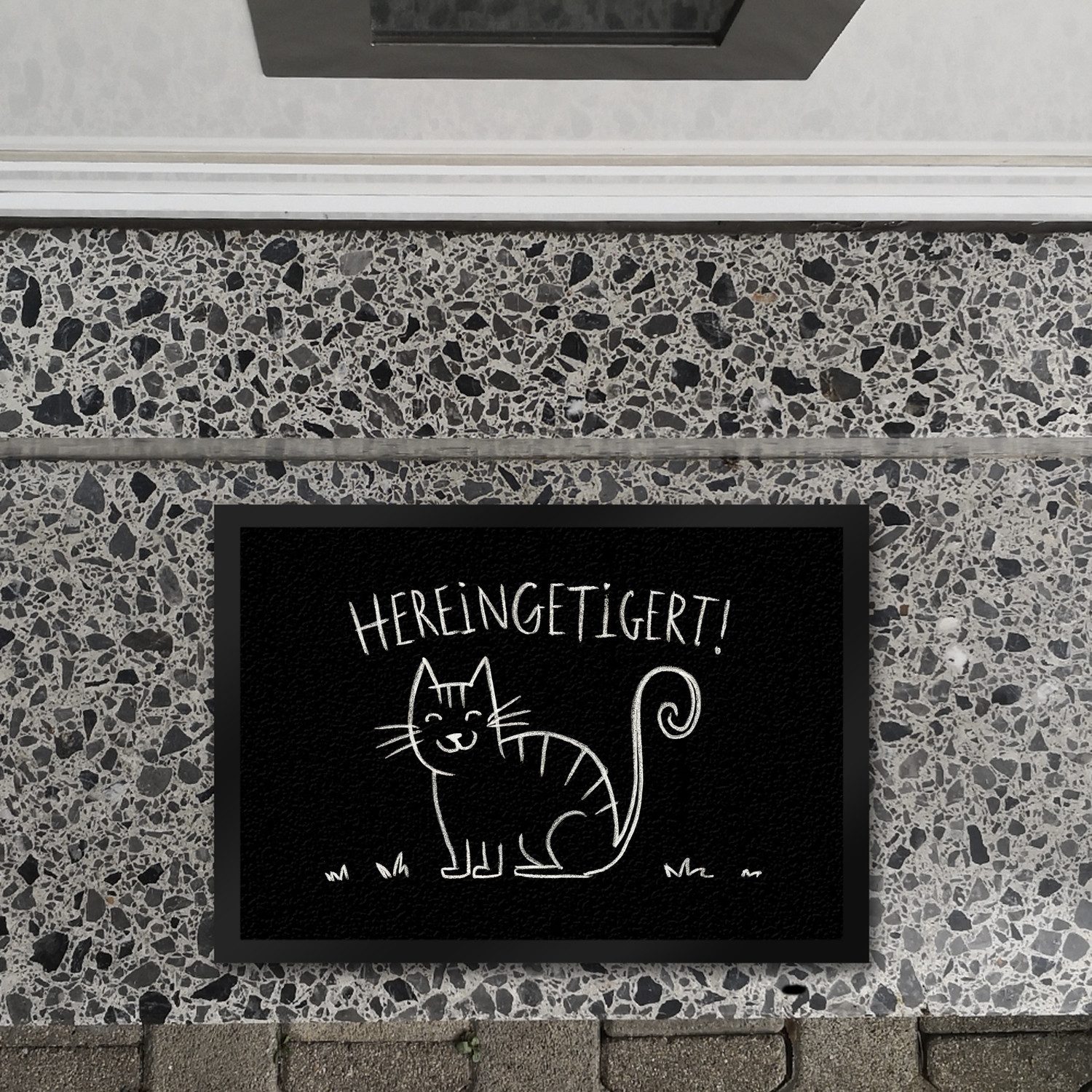 speecheese Fußmatte Hereingetigert! Fußmatte in 35x50 cm mit lächelnder Kat günstig online kaufen