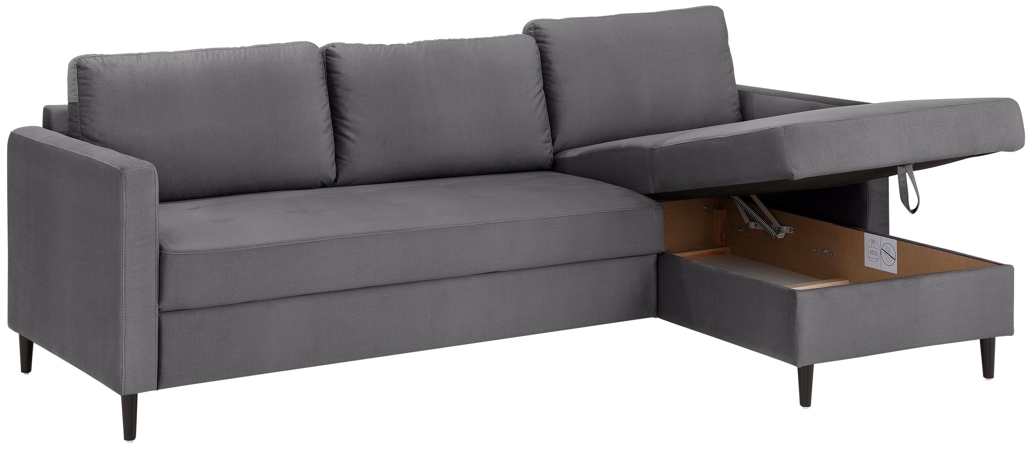 Bettfunktion Ecksofa mit inklusive Livia, INOSIGN Zierkissenrollen, auch