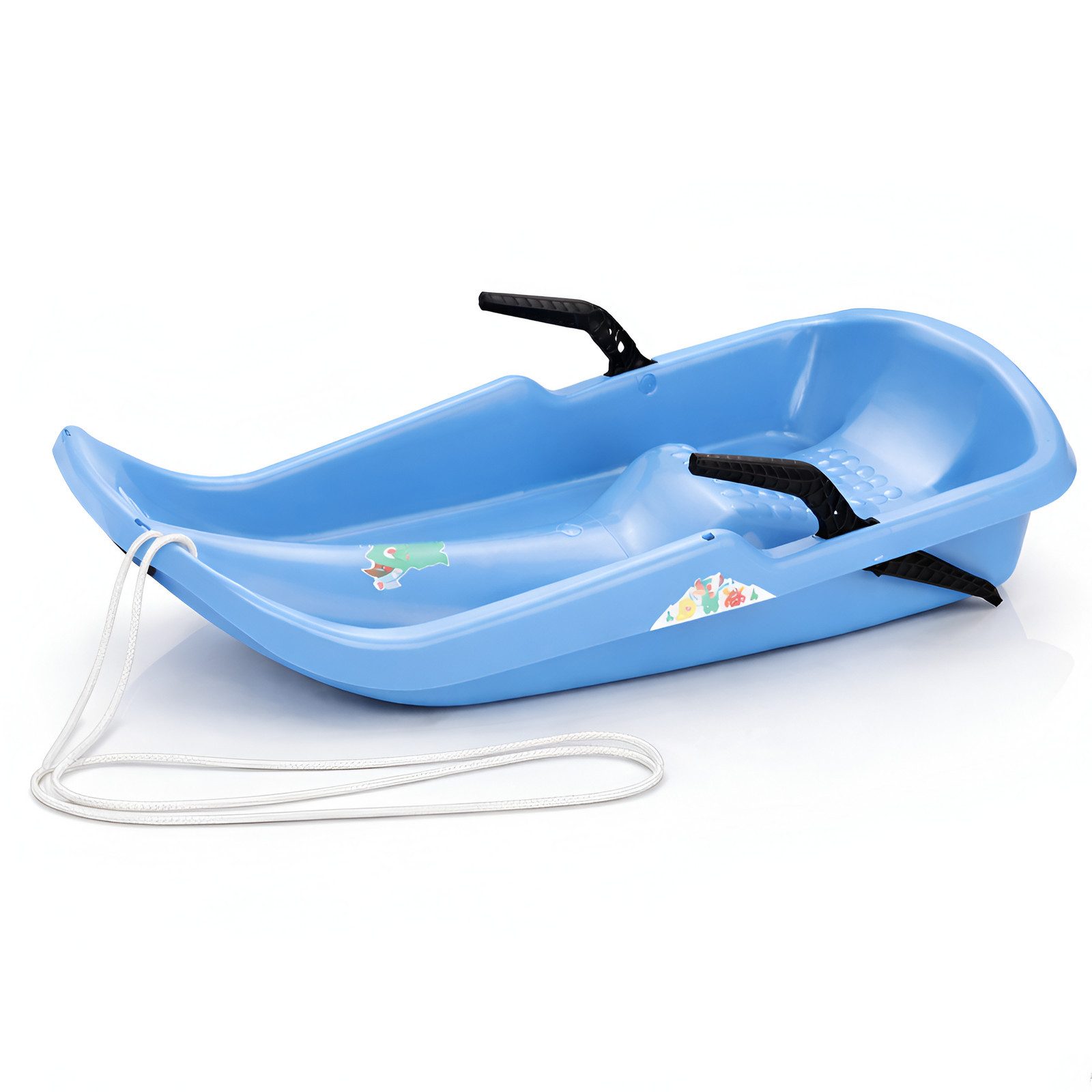 BURI Schlitten Schlitten Race Rodel Kinderschlitten mit Bremsen Hellblau