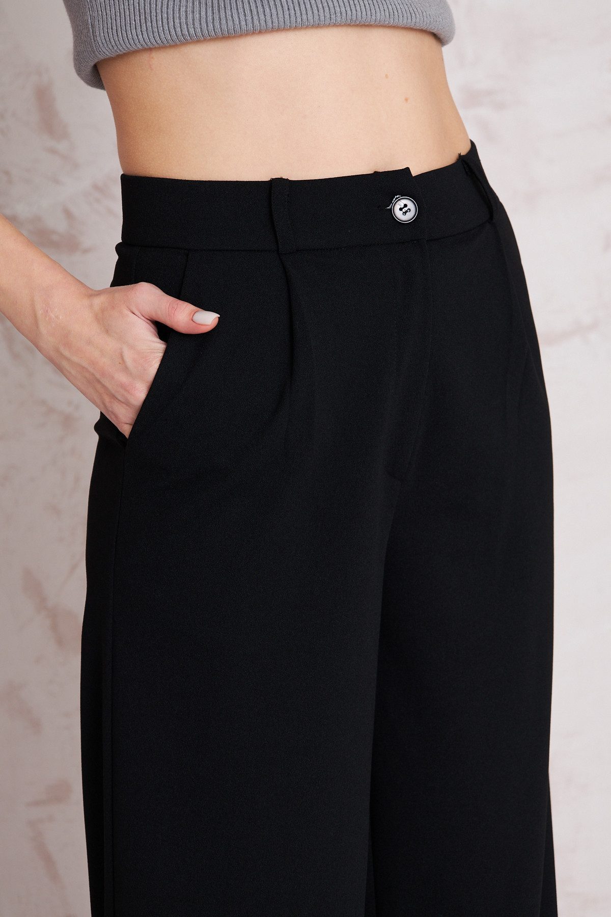 fashionshowcase Palazzohose Damen Stoffhose Marlenehose mit elastischem, ho günstig online kaufen