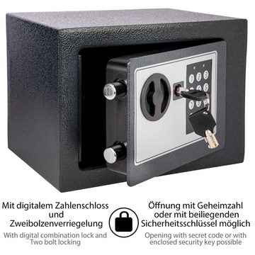 ONVAYA Tresor Mini Tresor aus Stahl, 17 x 23 x 17 cm, Möbeltresor, Safe