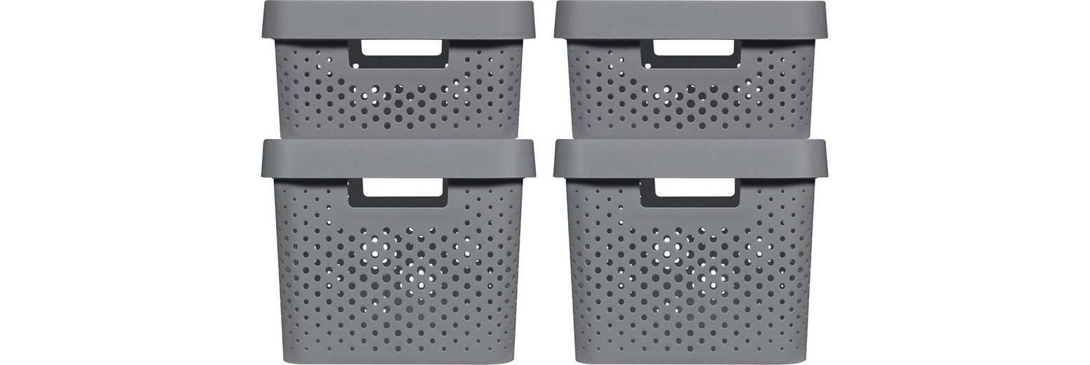 CURVER Aufbewahrungskorb Style S - 28,5x19,5x13cm Rattan Optik Hellgrau