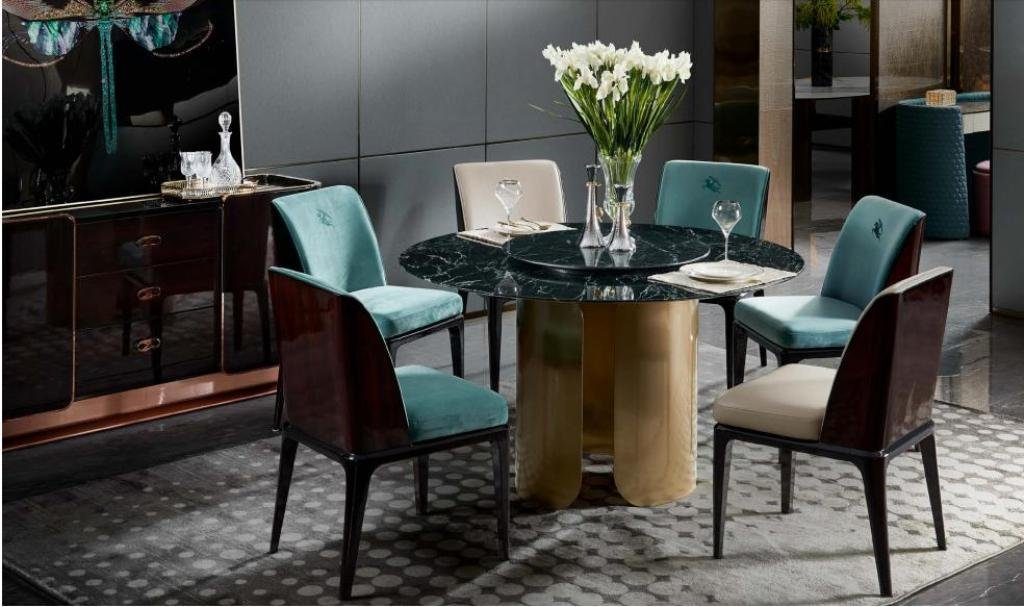 JVmoebel Stuhl, Stuhl Blau Esszimmer Moderne Stühle Design Möbel Luxus Designer