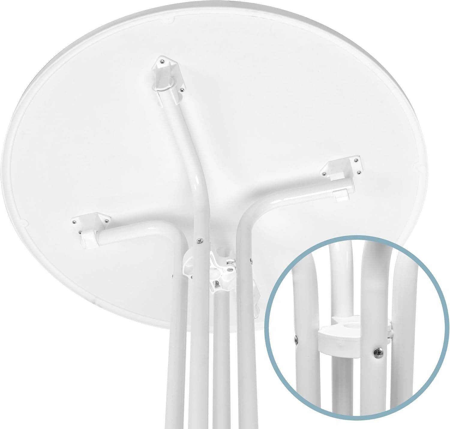 Beautissu Stehtisch Outdoor Stehtisch Bellini, klappbar, 3er Set, Ø80cm, Weiß, wetterfest – kratzfest – Gastro-Qualität
