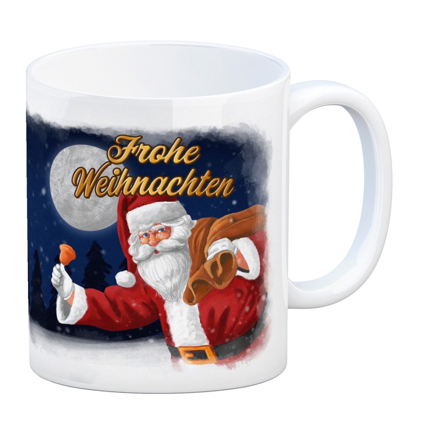 Tasse Frohe Weihnachten mit Weihnachtsmann Kaffeebecher