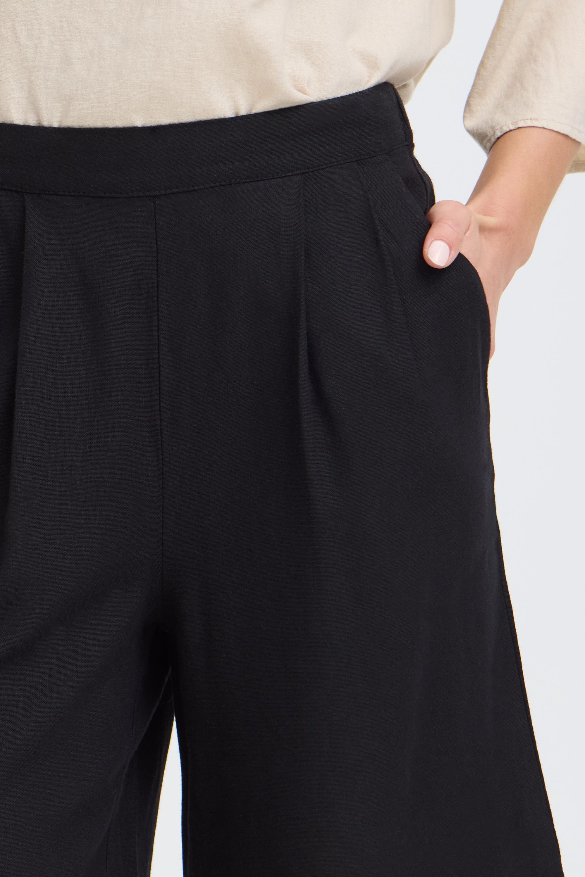 OXMO Leinenhose OXNInna Leinen-Mix-Shorts mit Bundfalten - Loose Fit – Bild 5 von 5