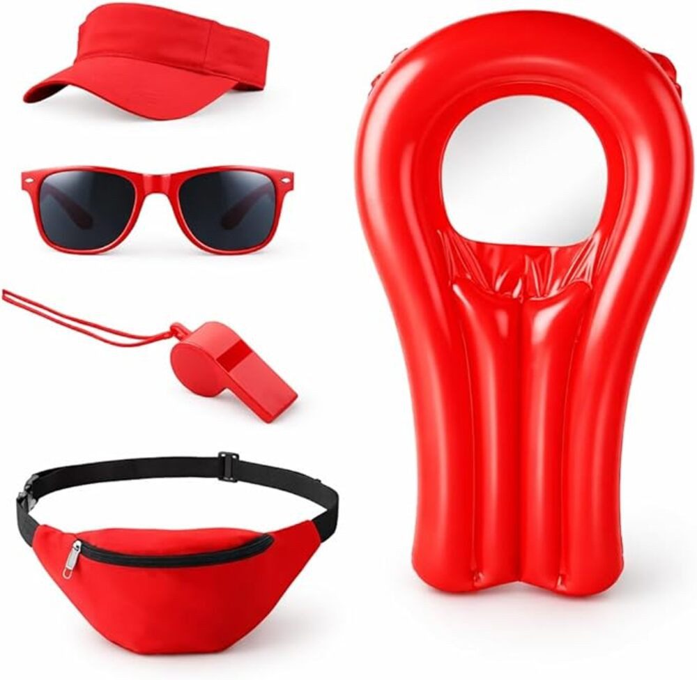 Costumed Kostüm 5-teiliges Rettungsschwimmer-Kostümset mit Boje, Kappe und Tasche