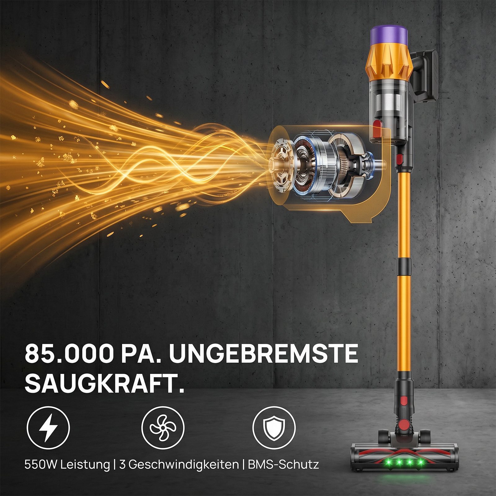 AKKEE Akku-Stielstaubsauger Akku-Hand-und Stielstaubsauger, Staubsauger Kabellos 30000Pa/30Min