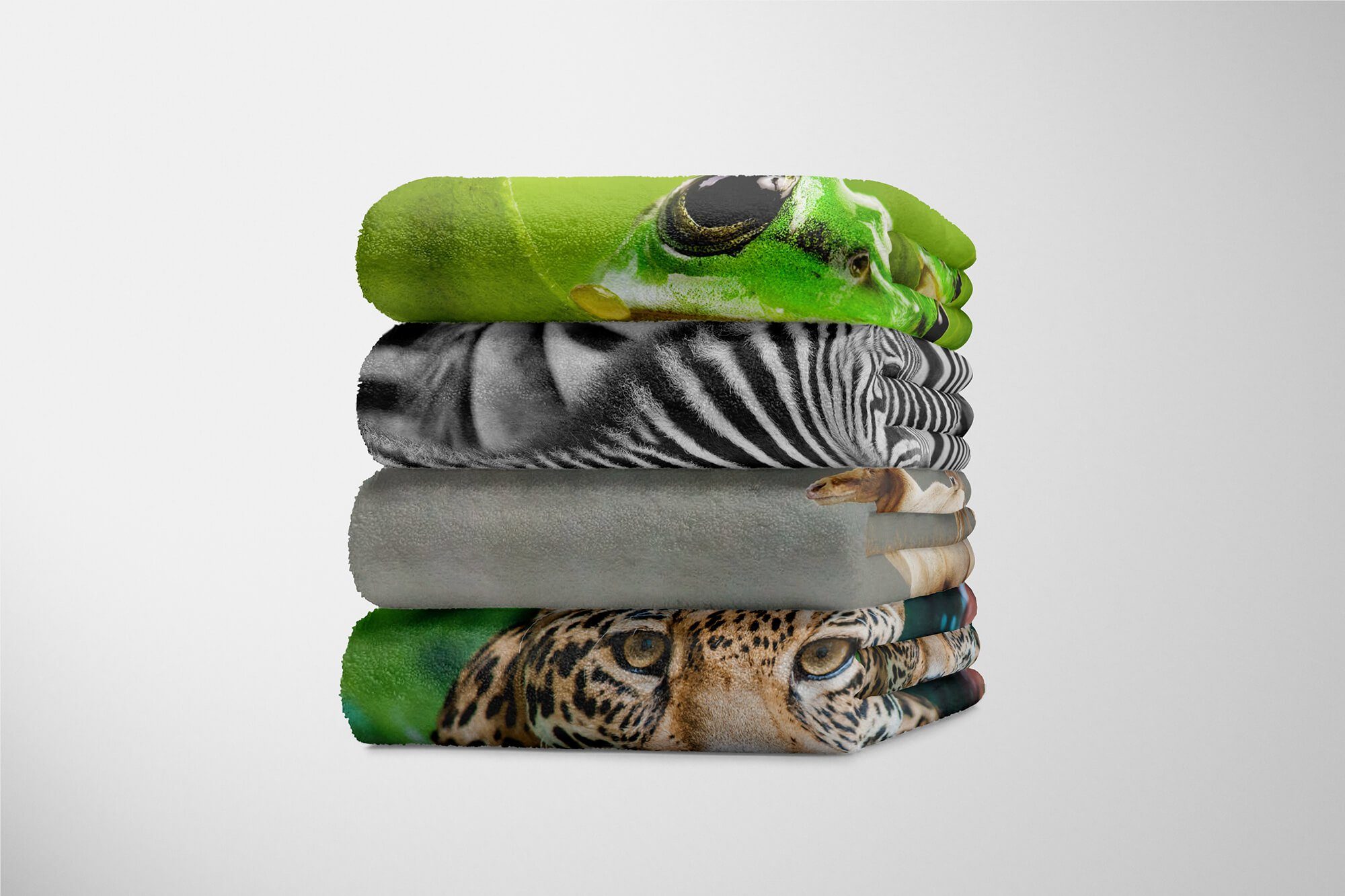 Tiermotiv (1-St), Art Baumwolle-Polyester-Mix Strandhandtuch Handtücher Rothirsch mit Handtuch mit, Mama Kuscheldecke Saunatuch Handtuch Sinus