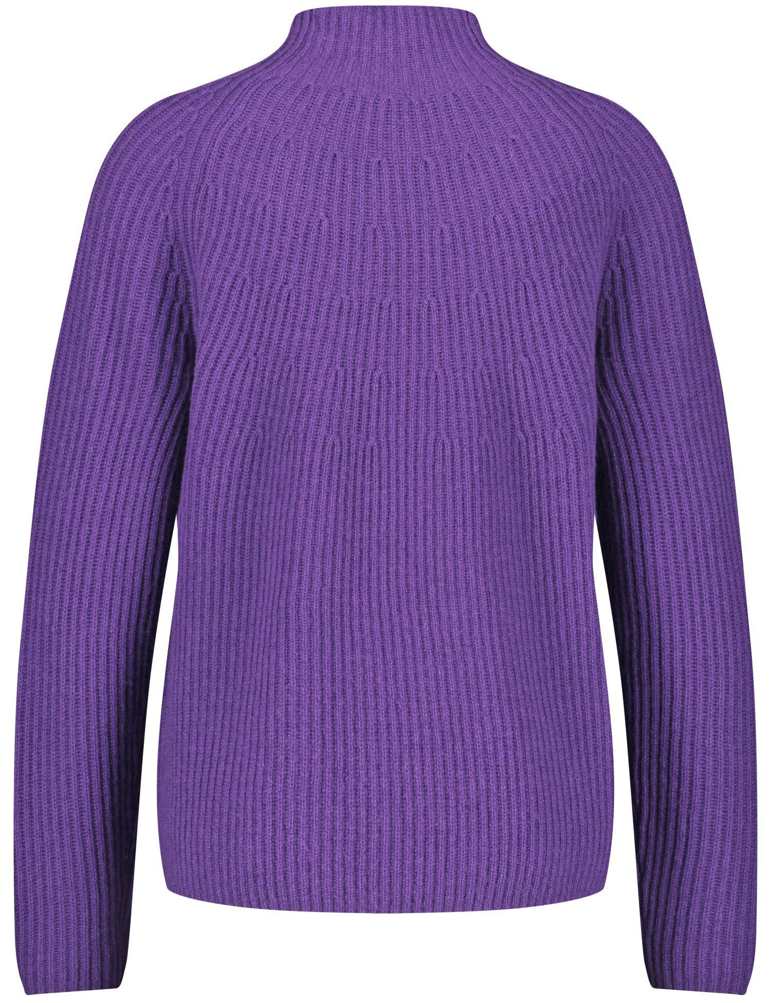 Pullover GERRY Dark Rundhalspullover WEBER Kaschmiranteil mit und in Rippstrick Violet Turtleneck