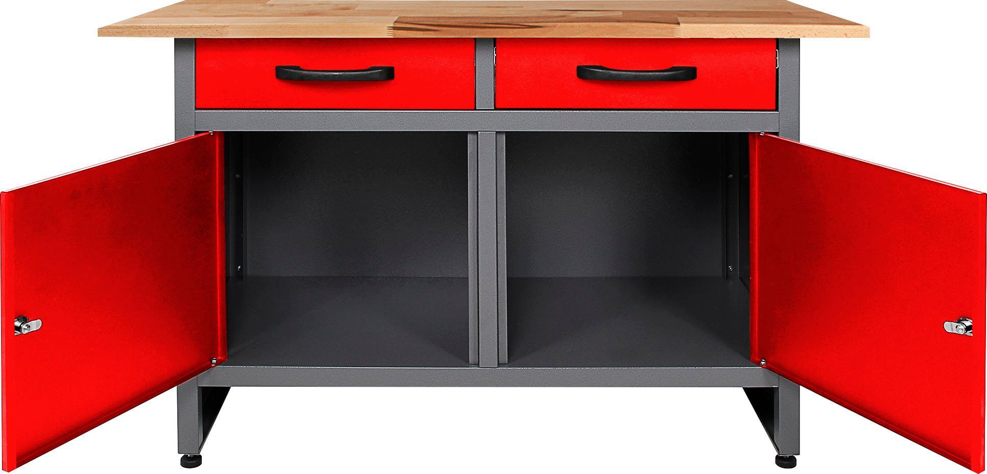 höhenverstellbar, rot/anthrazit (Set), 120x60x85 ONDIS24 Werner, cm Werkbank ca.