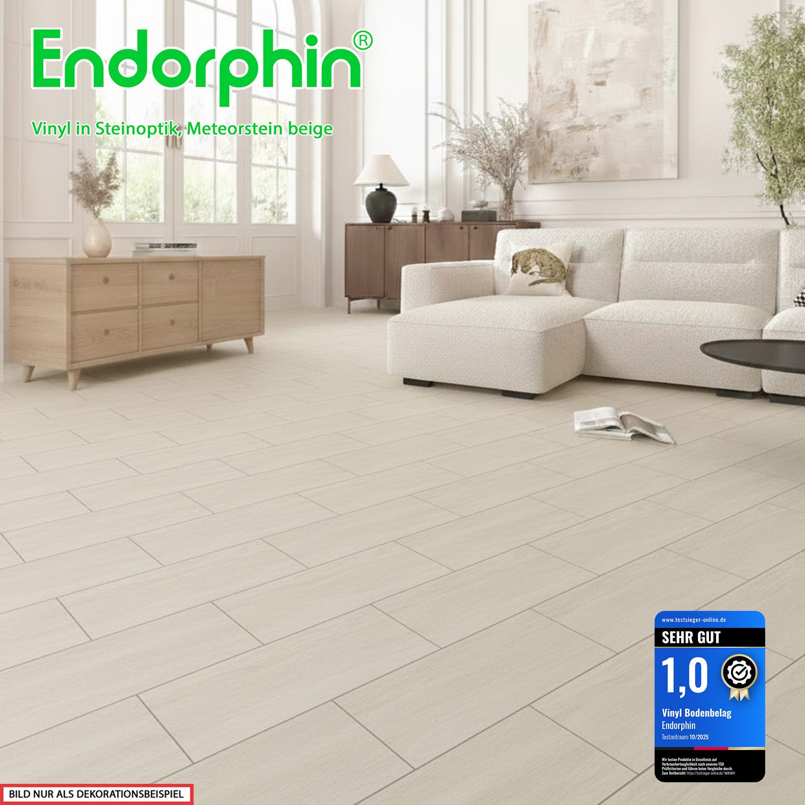 Endorphin Vinylboden Vinylboden selbstklebend Steinoptik in Meteorstein beige 2,97qm, Selbstklebend, strapazierfähig, pflegeleicht, fußwarm, geräuscharm, langle – Bild 4 von 5