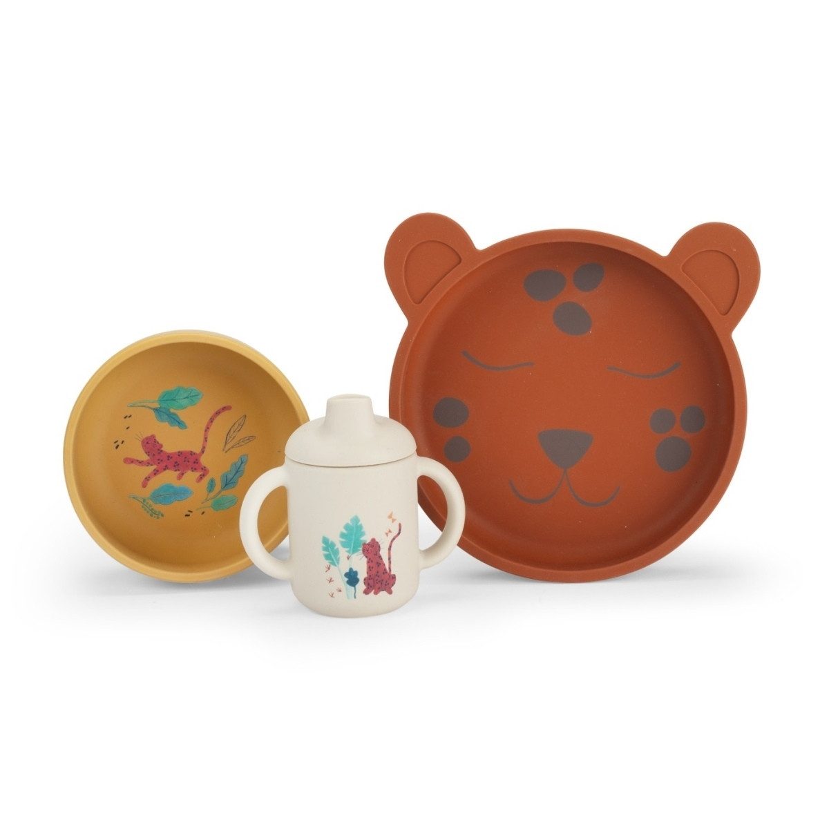 Moulin Roty Kindergeschirr-Set 3-tlg Kindergeschirr Set mit Becher, Teller & Schüssel, ab 0M, 1 Personen