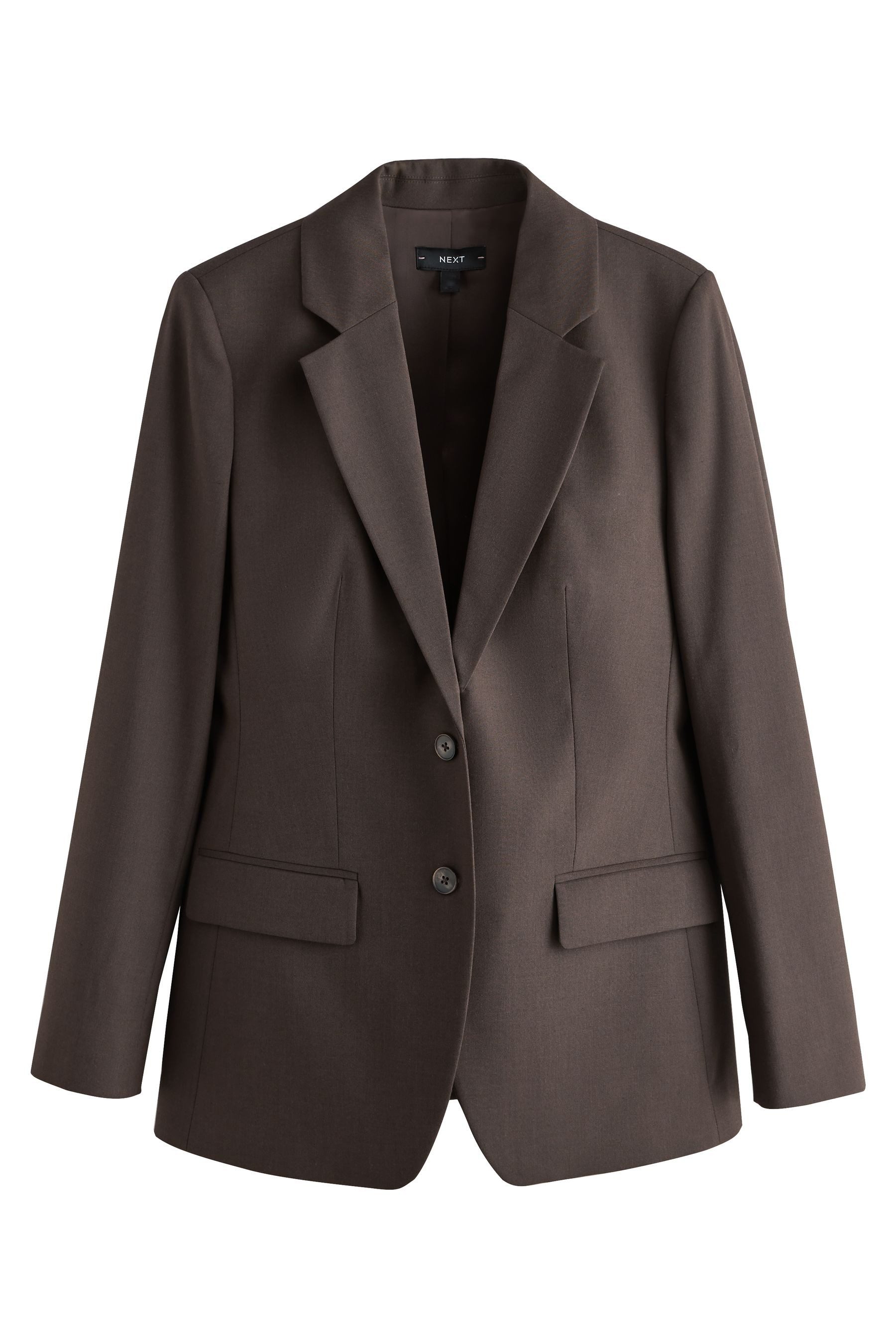 Jackenblazer Tailored Einreihiger Blazer mit Wollanteil