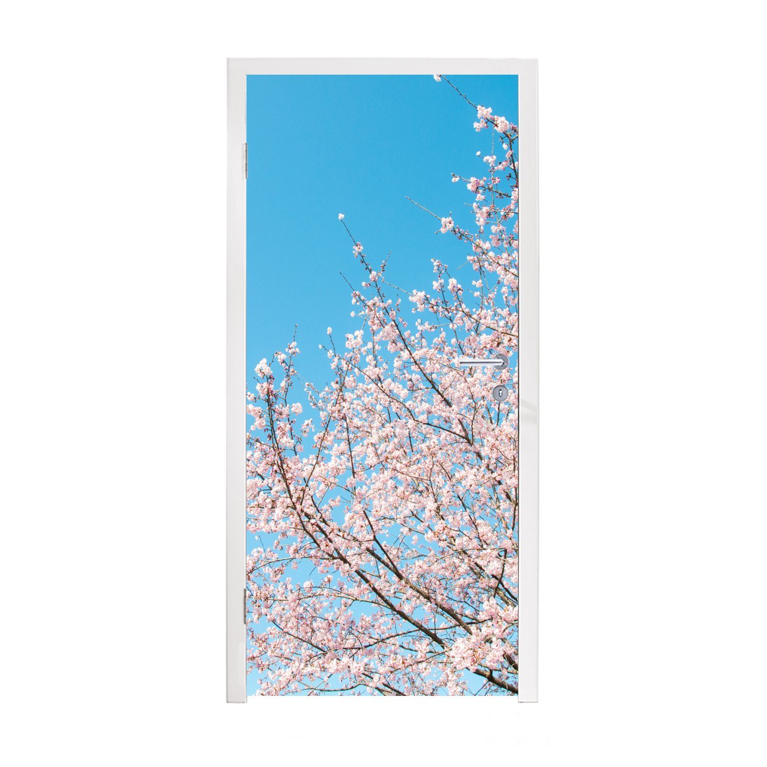 MuchoWow Türtapete Kirschbaum - Japan - Blüte, Matt, bedruckt, (1 St), Fototapete für Tür, Türaufkleber, 75x205 cm