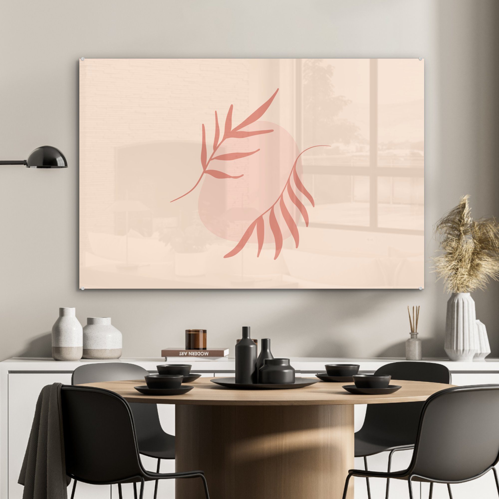 Acrylglasbilder MuchoWow Zweigen, abstrakten zwei Illustration (1 von Wohnzimmer Schlafzimmer Acrylglasbild St), &