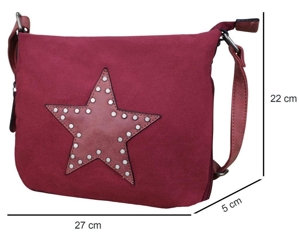 LOREZA Schultertasche DAMEN NIETEN LUXUS STERN günstig online kaufen