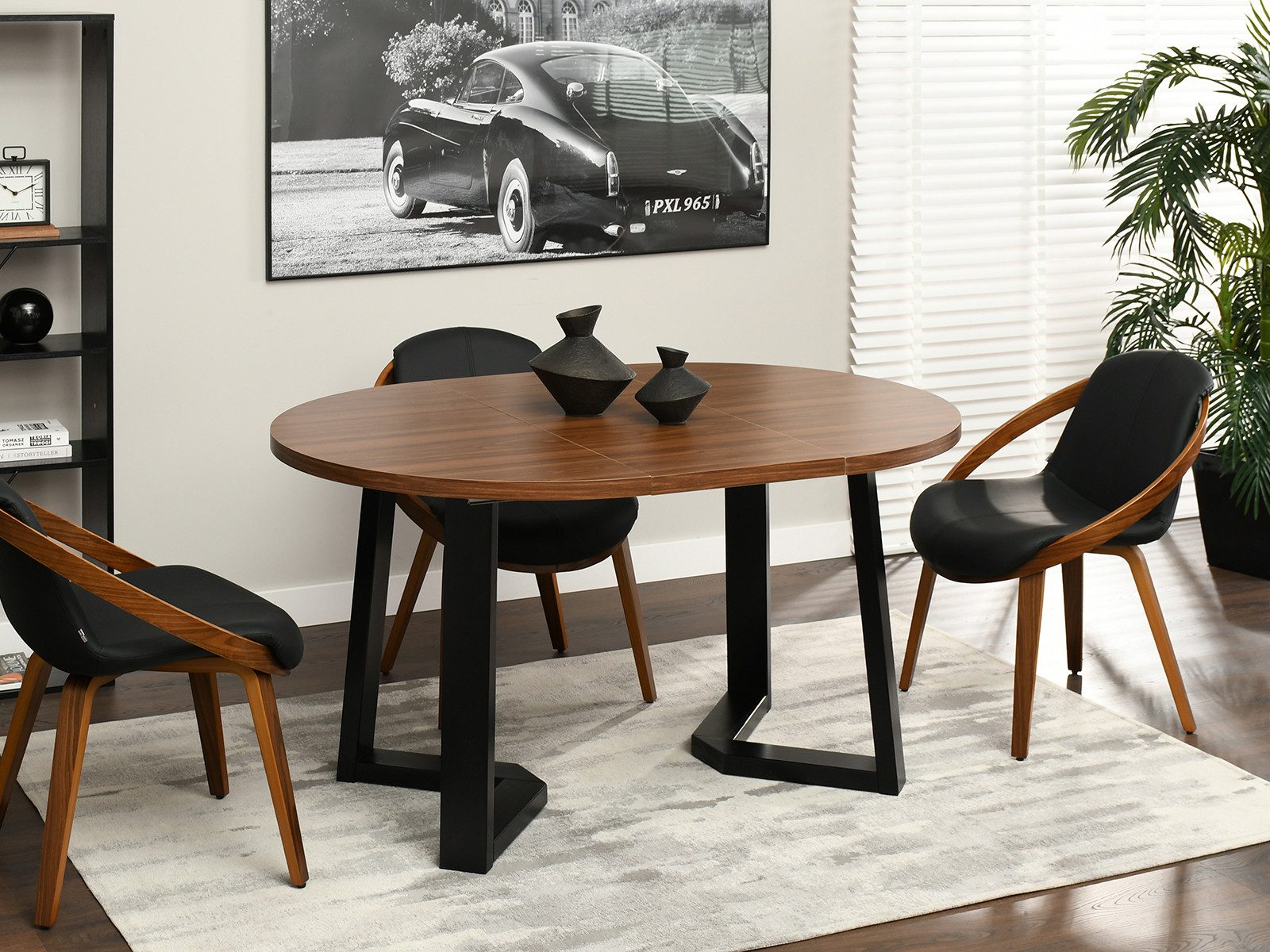 Compleo Esstisch Rund, Loft Design, 100-180 günstig online kaufen
