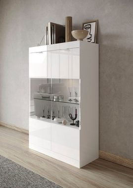 INOSIGN Vitrine Slim Breite 91 cm, weiß Hochglanz Lack