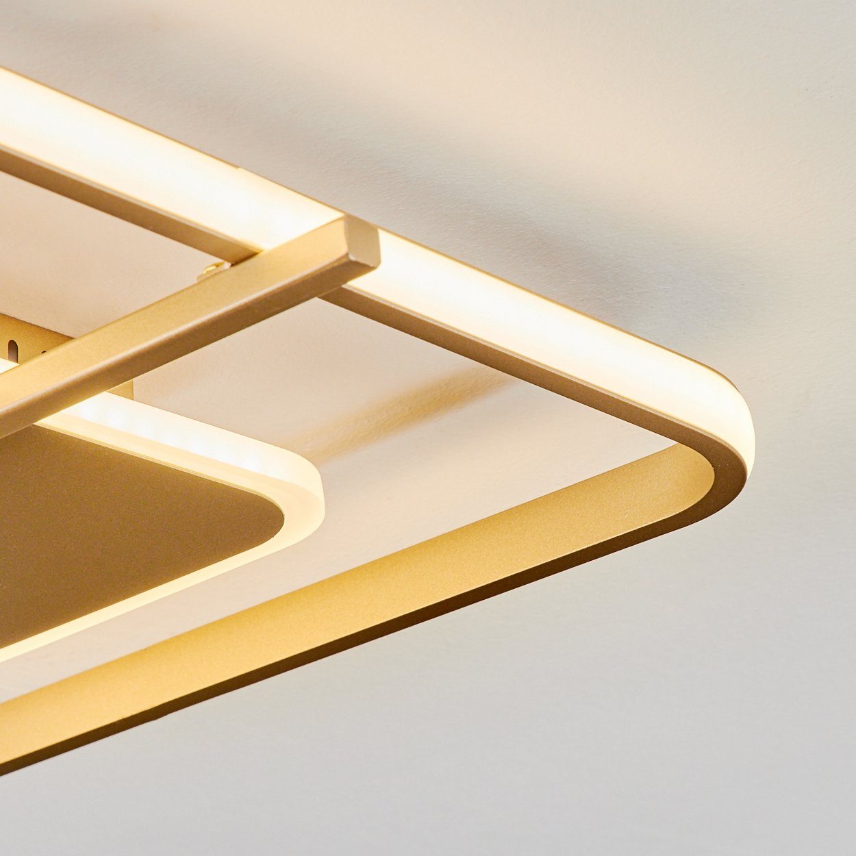 wechselbar, aus Goldfarben/Weiß, 35 Kelvin, Deckenleuchte hofstein 35 im Design, 3520 Lumen LED modernen LED 36 cm Deckenlampe Metall/Kunststoff Watt, in 3000 cm, moderne x
