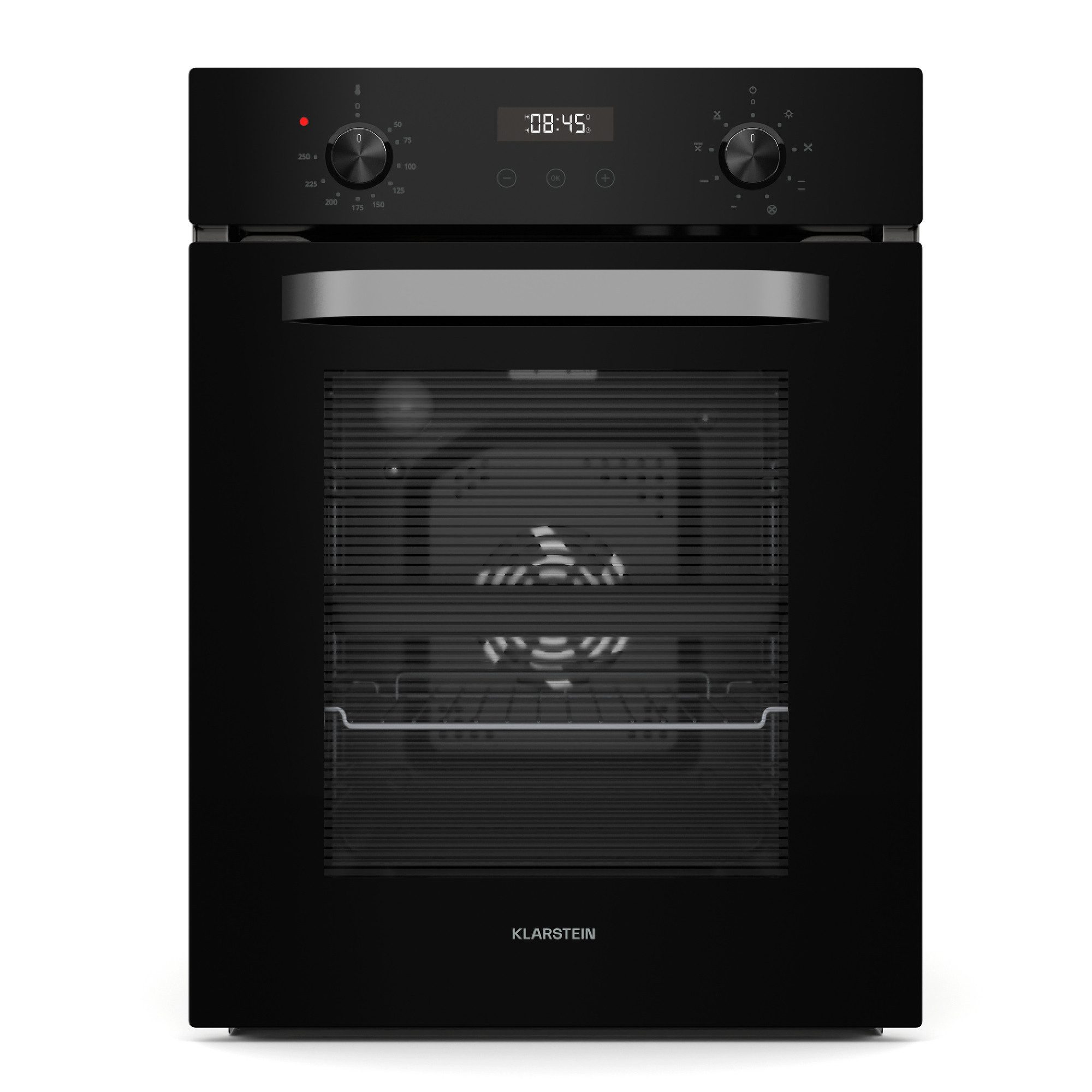 Klarstein Backofen SmartSlim Backofen Slim Design, mit Verchromte Auszüge, kein, Elektrische Slim Einbaubackofen 9 Funktionen Timer 2000 W