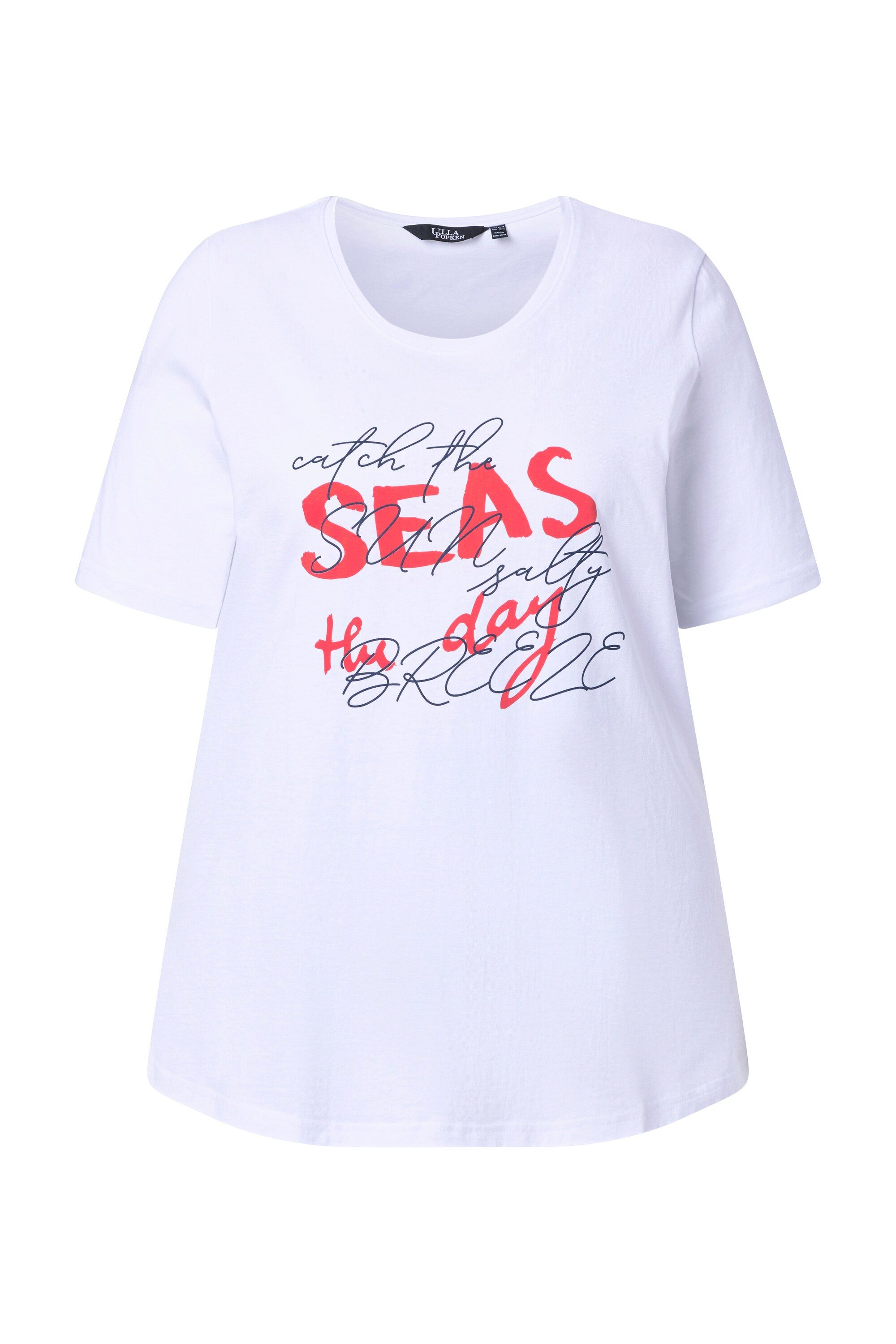 T-Shirt T-Shirt Schriftmotiv Classic Rundhals Halbarm