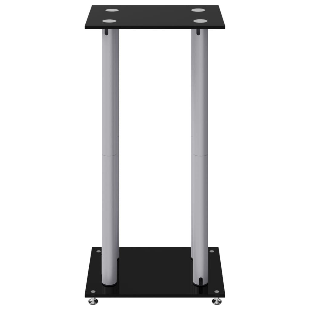 vidaXL Lautsprecherständer Lautsprecher-Ständer 2 Stk. Schwarz & Silbern Hartglas 4 Säulen – Bild 5 von 5