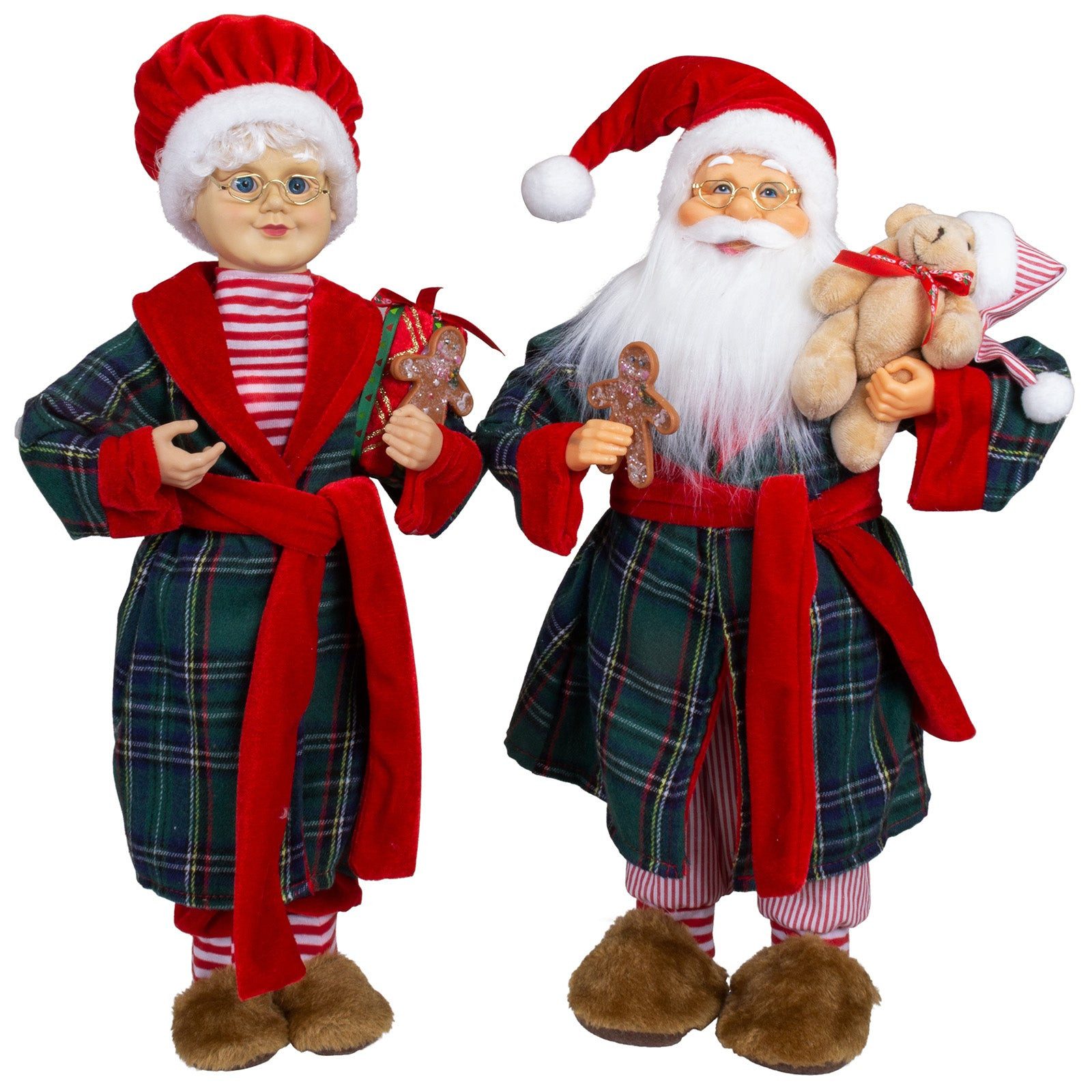 Weihnachtsmann Deko Figur Pärchen 45 cm
