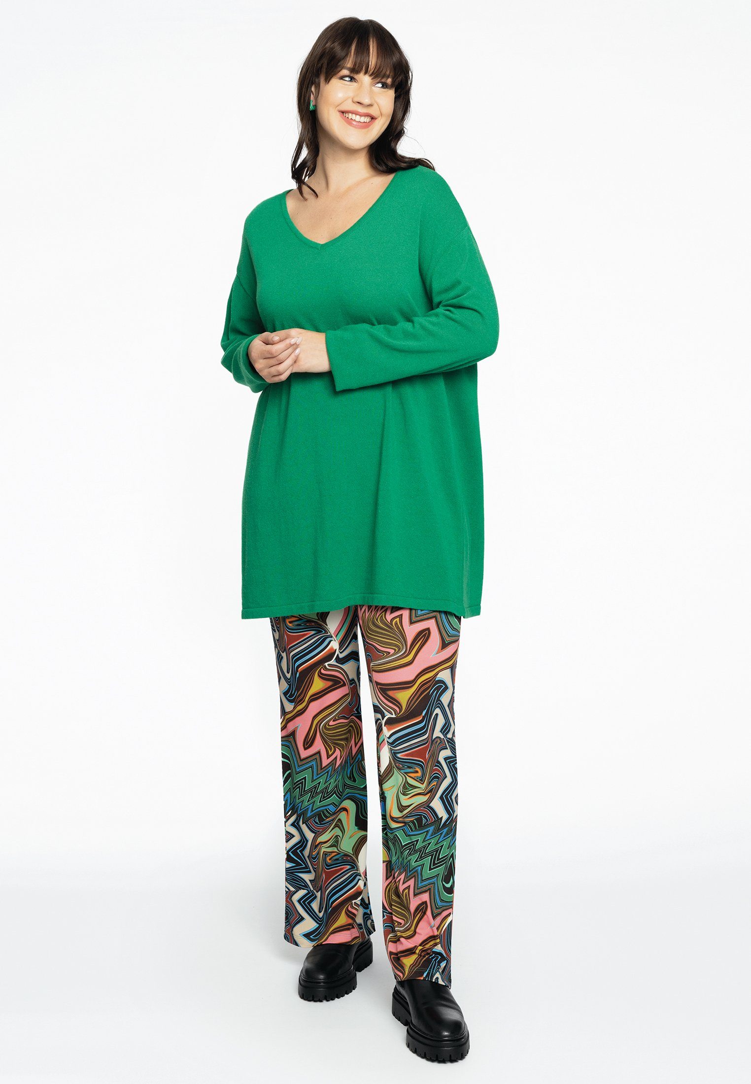 Yoek Größen Große green Longpullover