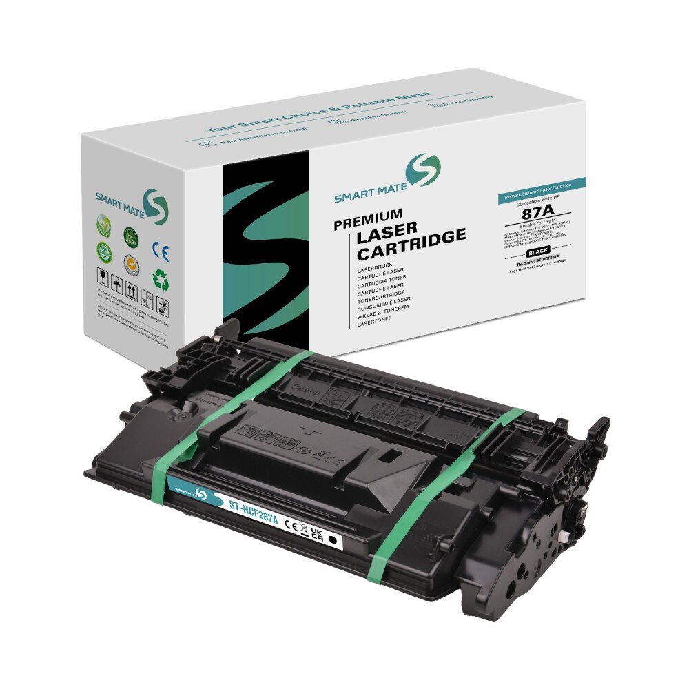 SmartMate Tonerpatrone 87A Schwarz Toner kompatibel mit HP LaserJet Enterprise Flow MFP M527c