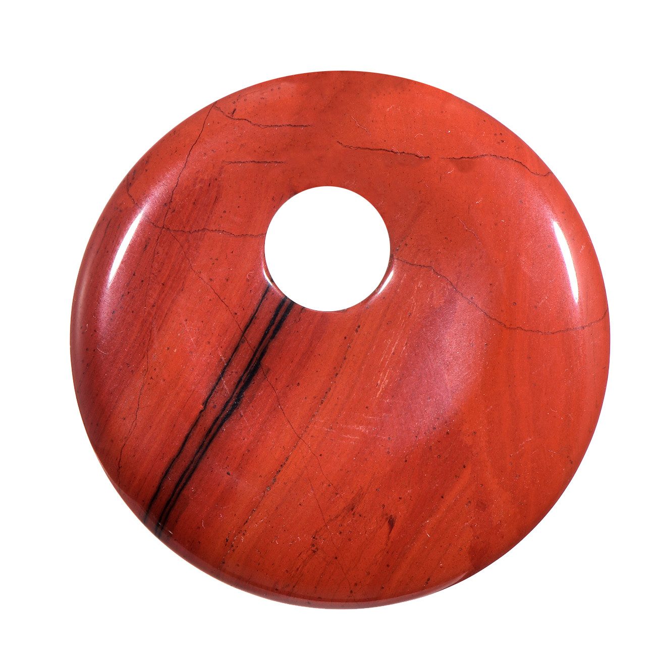 Morella Kette mit Anhänger Halskette 80 cm Donut Steinscheibe Anhänger (1-tlg., Kette mit Anhänger inkl. Samtbeutel), Damenkette mit Edelstein, Chakra, im Samtbeutel