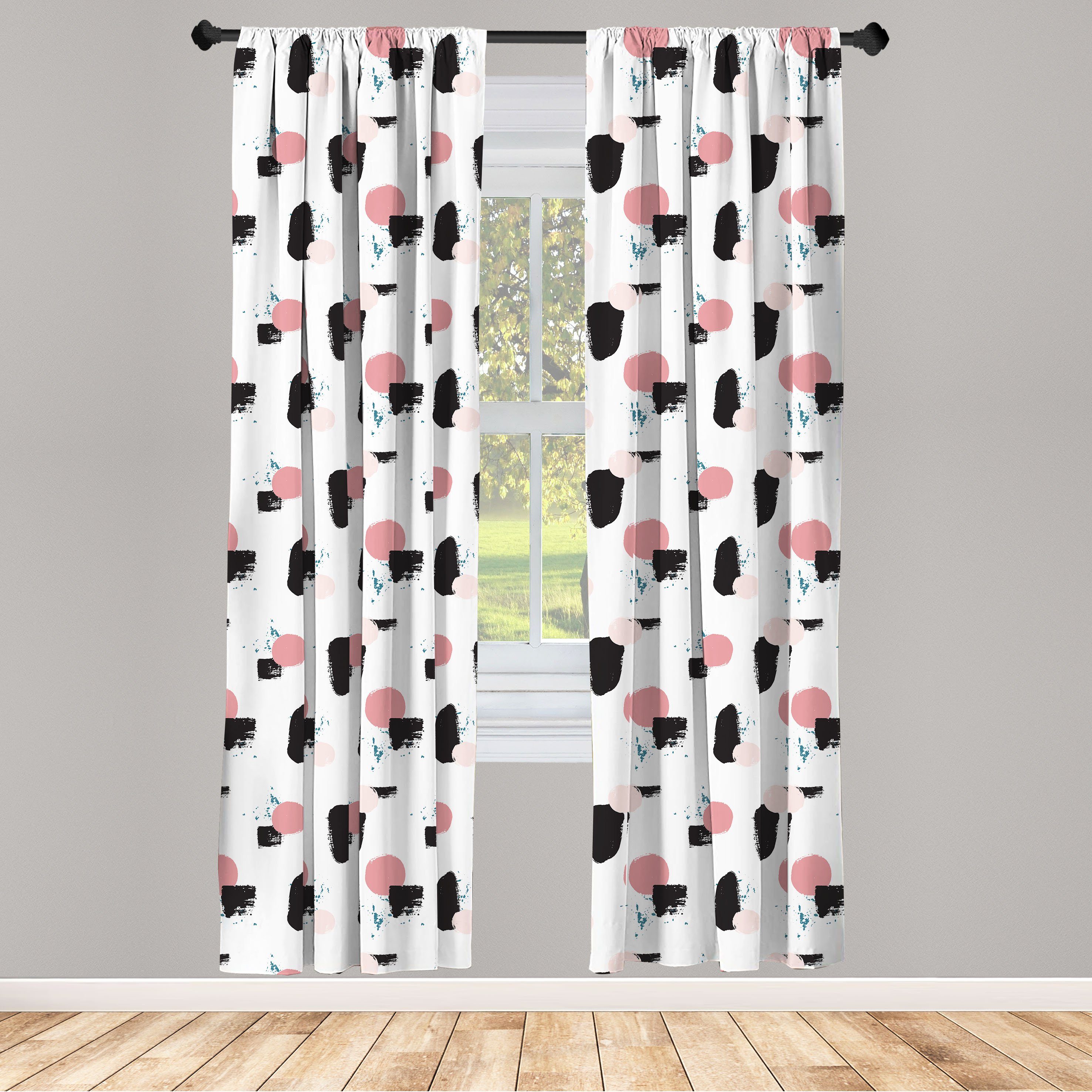 Gardine Vorhang für Wohnzimmer Schlafzimmer Dekor, Abakuhaus, Microfaser, Zeitgenössisch Grunge Trübe Effects