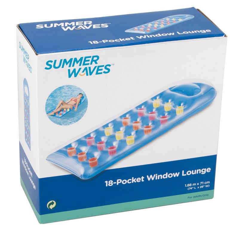 SummerWaves Luftmatratze Summer Waves Luftmatratze mit Fenster - Farbe: Blau