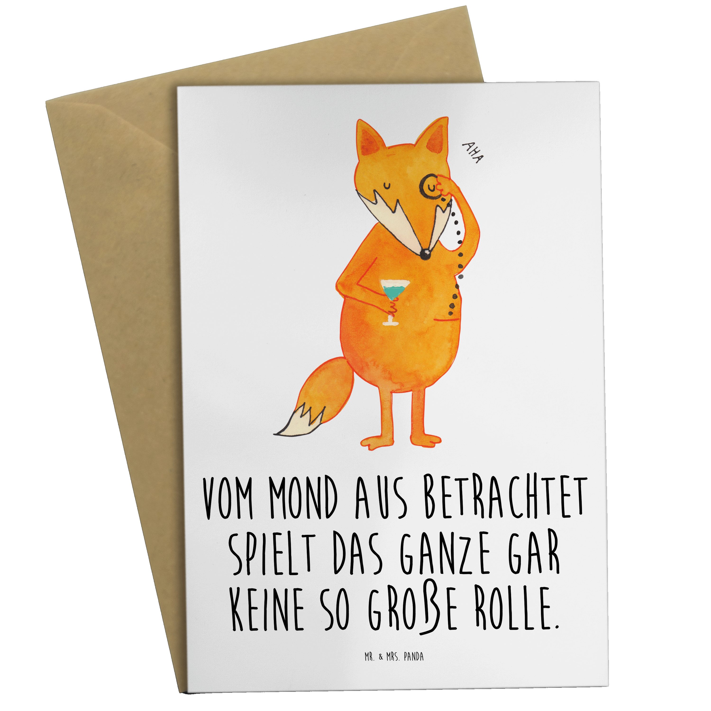 Weiß Karte, Lord Mr. Klappkarte, Worte, Ein - tröstende - Panda Fuchs Geschenk, Mrs. Grußkarte &